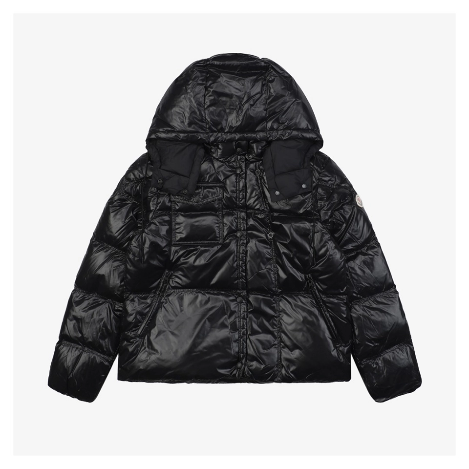 Mxxcler Serfanto Short Puffer Jacket#MS-58 (White/Black)