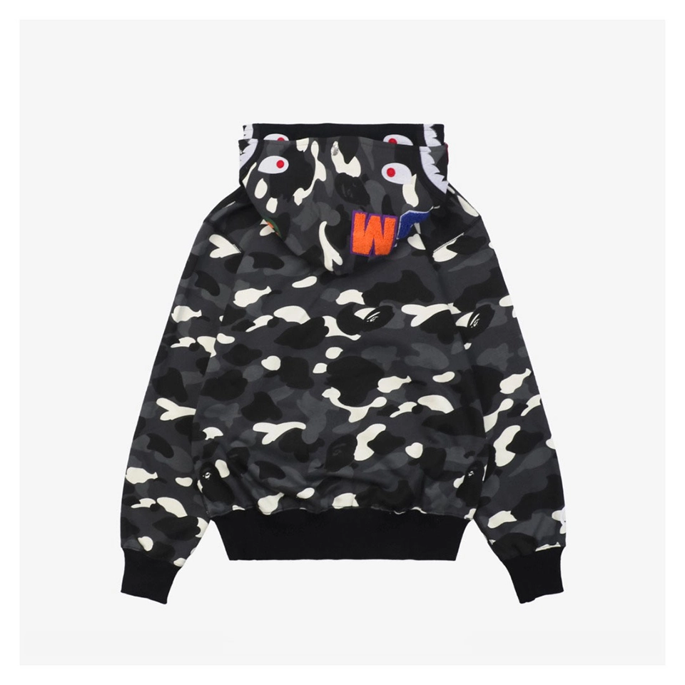 Bape Shark Full Zip Camo Hoodie (Grey/White/Black)