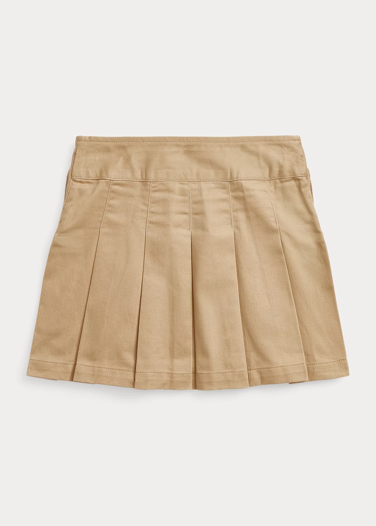 Pleated Cotton Twill Skirt