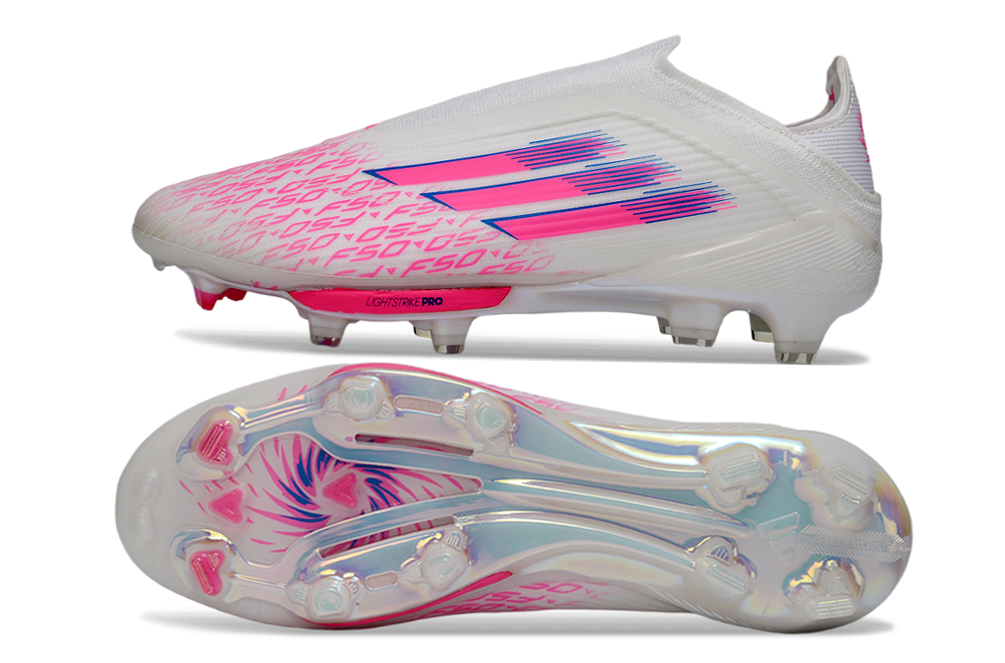 F50+series fully knitted waterproof FG Football Shoes without shoelaces