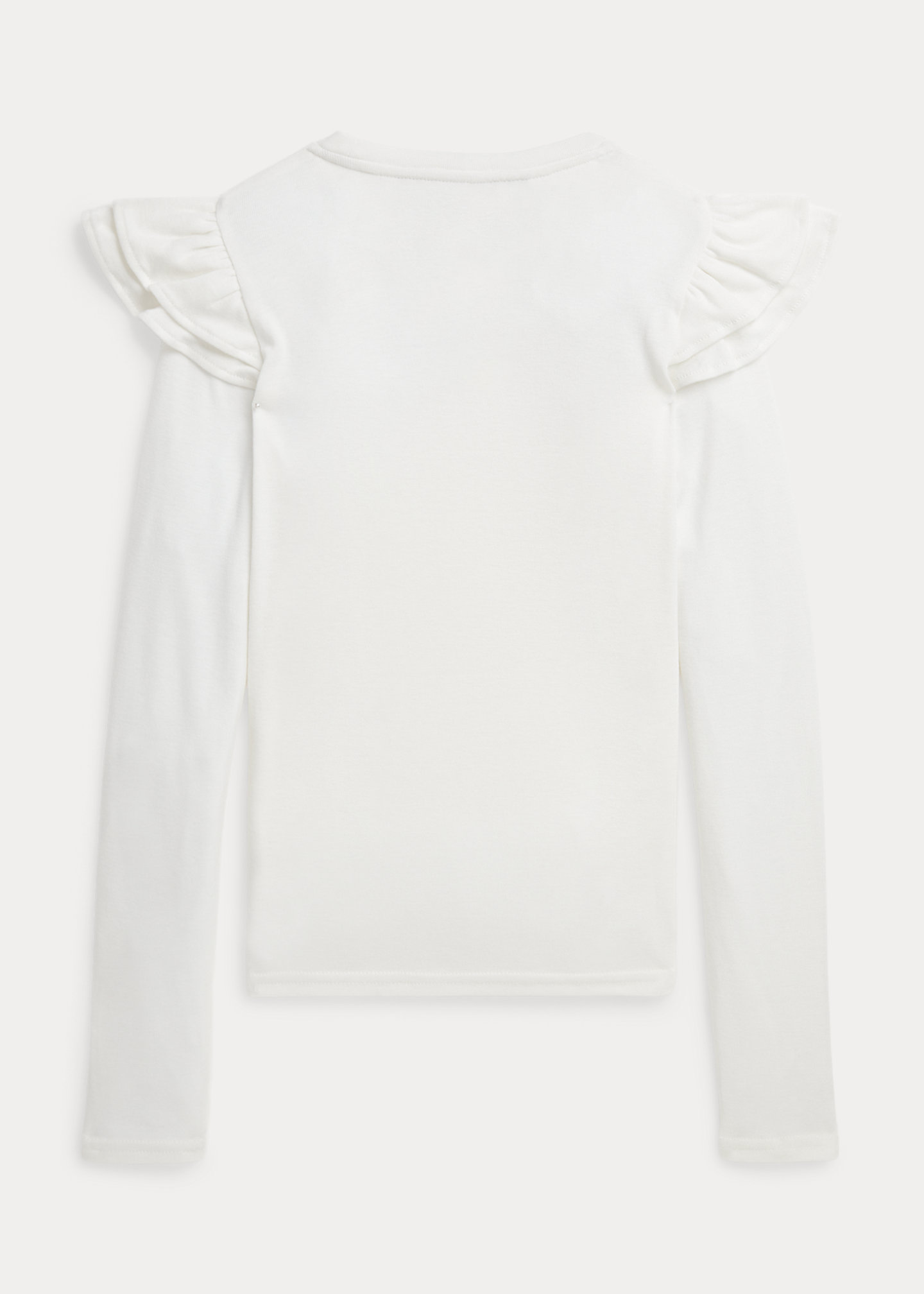 Ruffled Cotton-Modal Long-Sleeve Tee