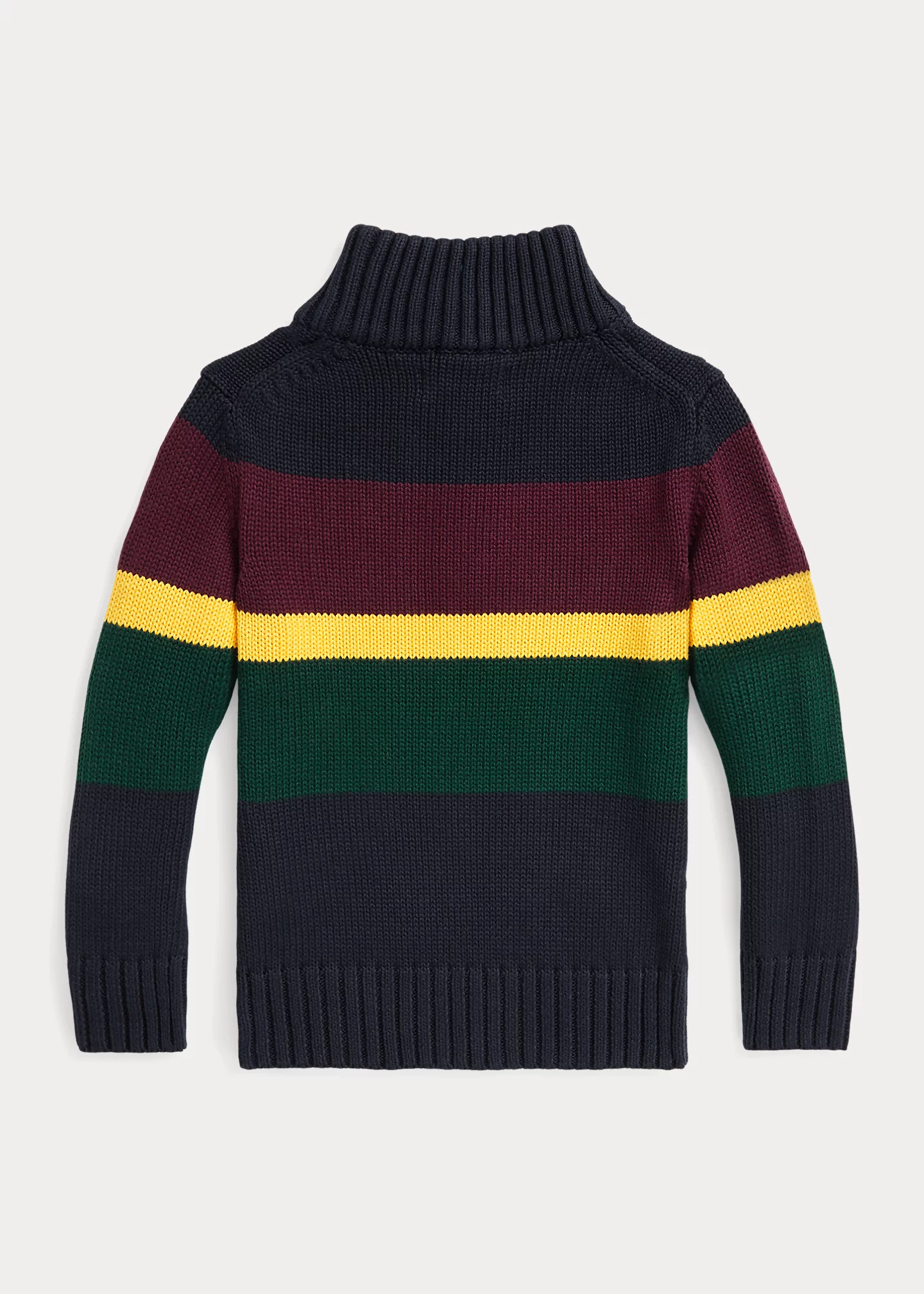 Striped Cotton Quarter-Zip Sweater