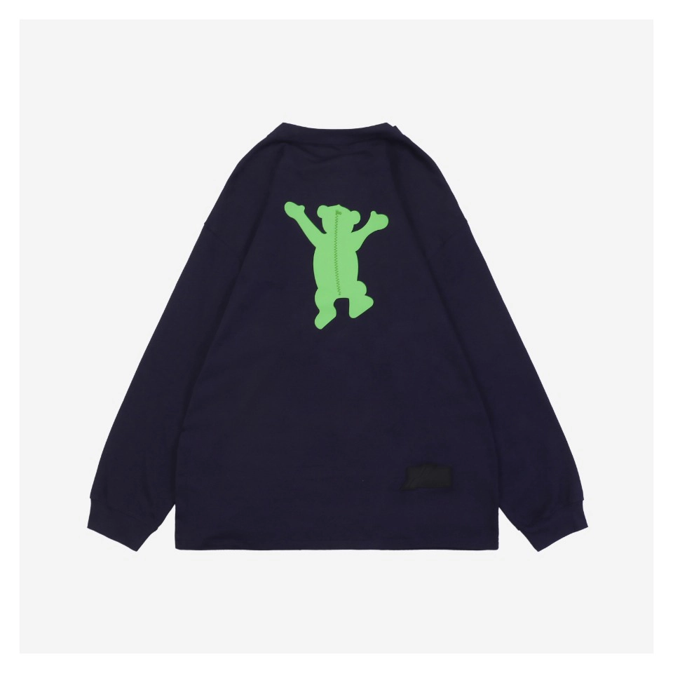 We11done Raised Hands Bear Print Shirt Navy