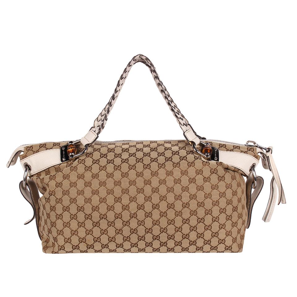 GG Bamboo Leather Satchel Bag