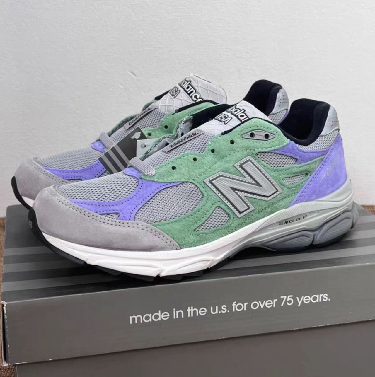 New Balance 990v3 Green Purple Grey