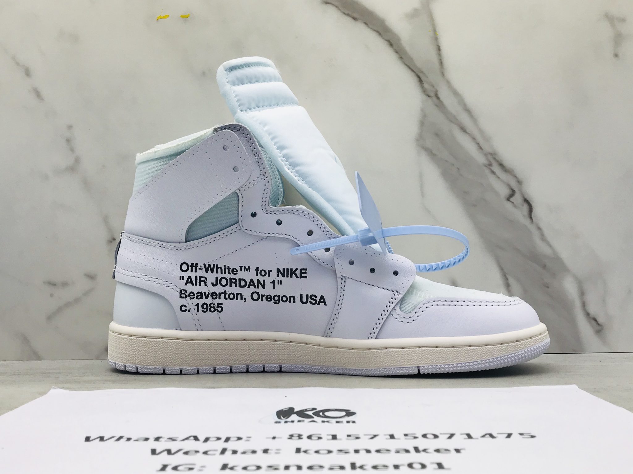 GOD OFF-WHITE X AIR JORDAN 1 HIGH WHITE THE TEN AQ0818-100