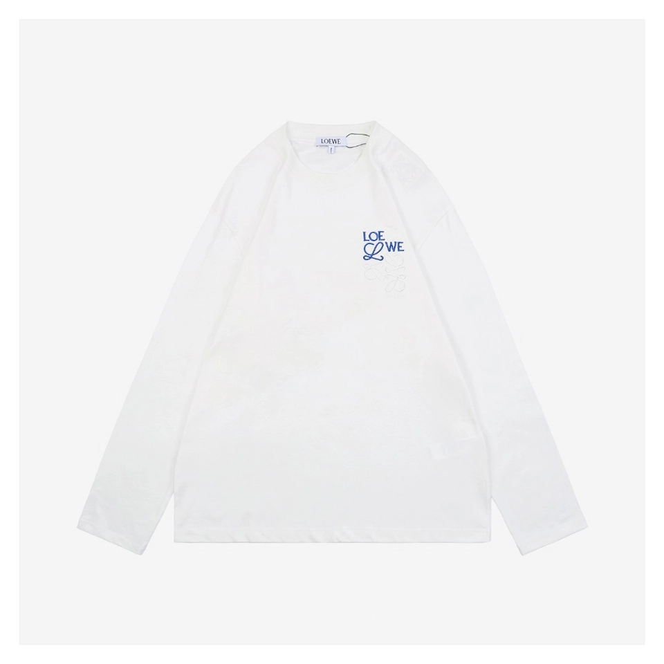 L Color-Contrast Dislocated Logo Embroidered Shirt (Black/White)