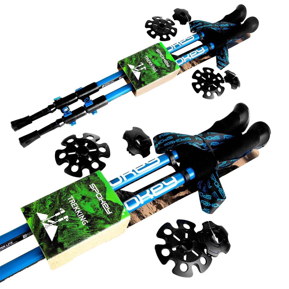 SPOKEY Carbonowe kije trekkingowe Spokey Ecarbon, 105-135 cm, niebieskie