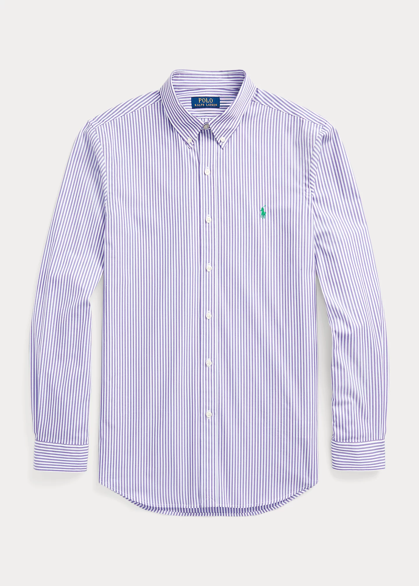Classic Fit Striped Stretch Poplin Shirt