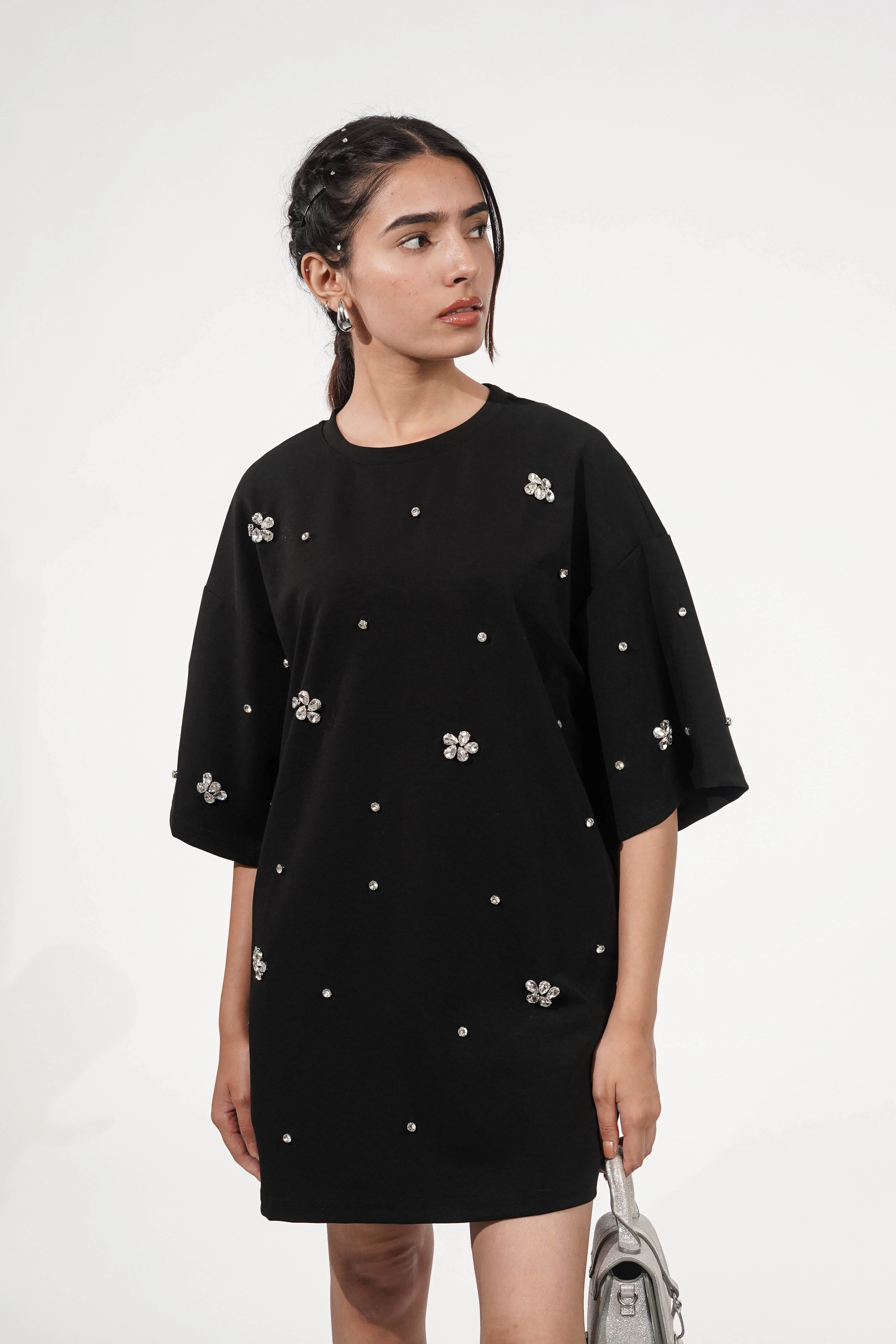 Hailey Black Rhinestone T-shirt