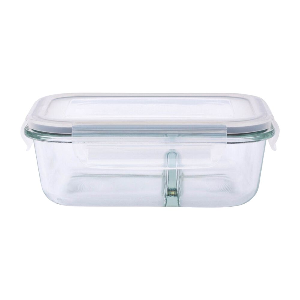 ALTOM DESIGN Komplet 2 szklanych pojemników Altom Design, 650 ml, 2 komory, prostokątne