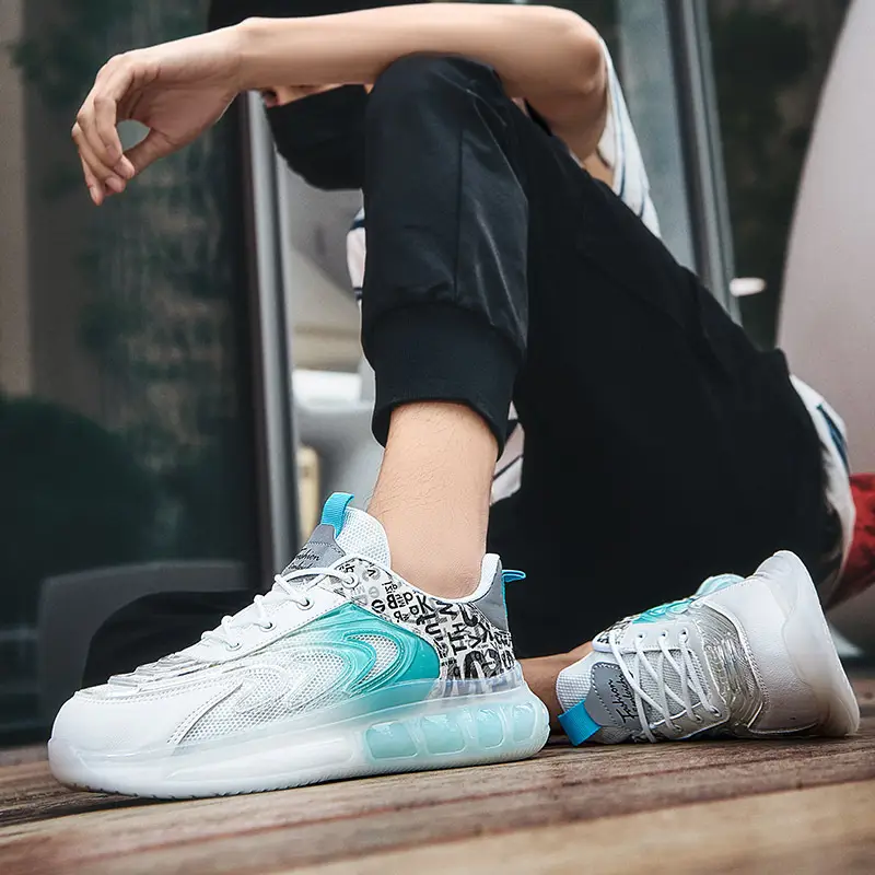 Lightweight Breathable Mesh Running Shoes with Elastic Shock-Absorbing Soles