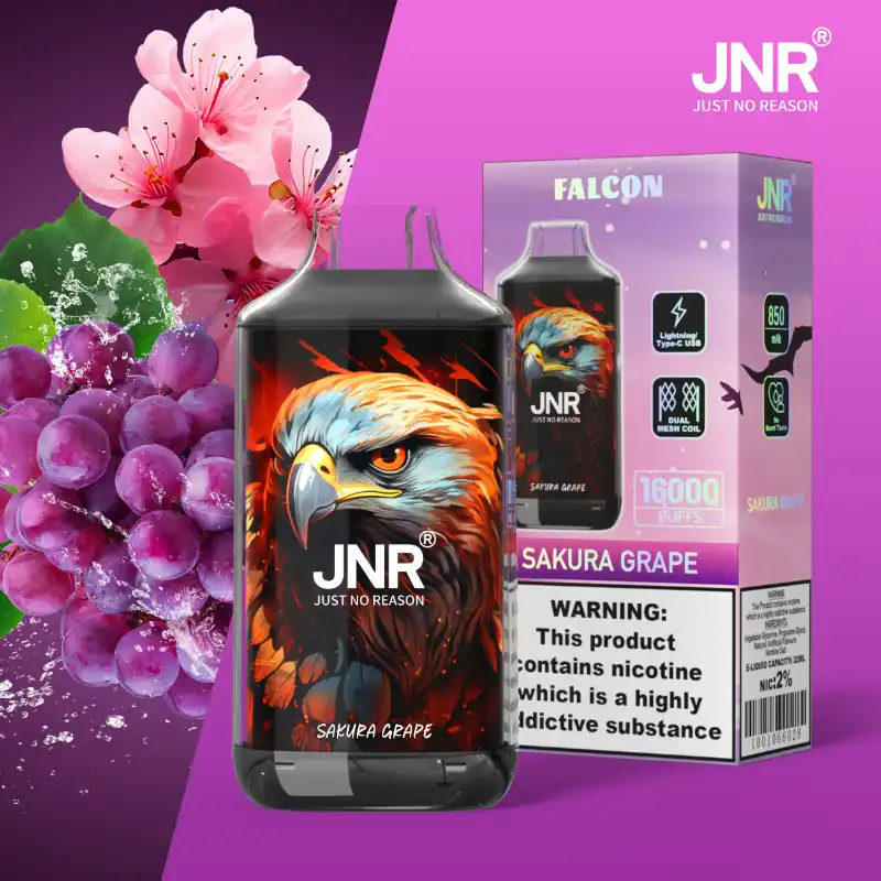 JNR - Falcon - 16K Puffs - Disposable Vape - Sakura Grape