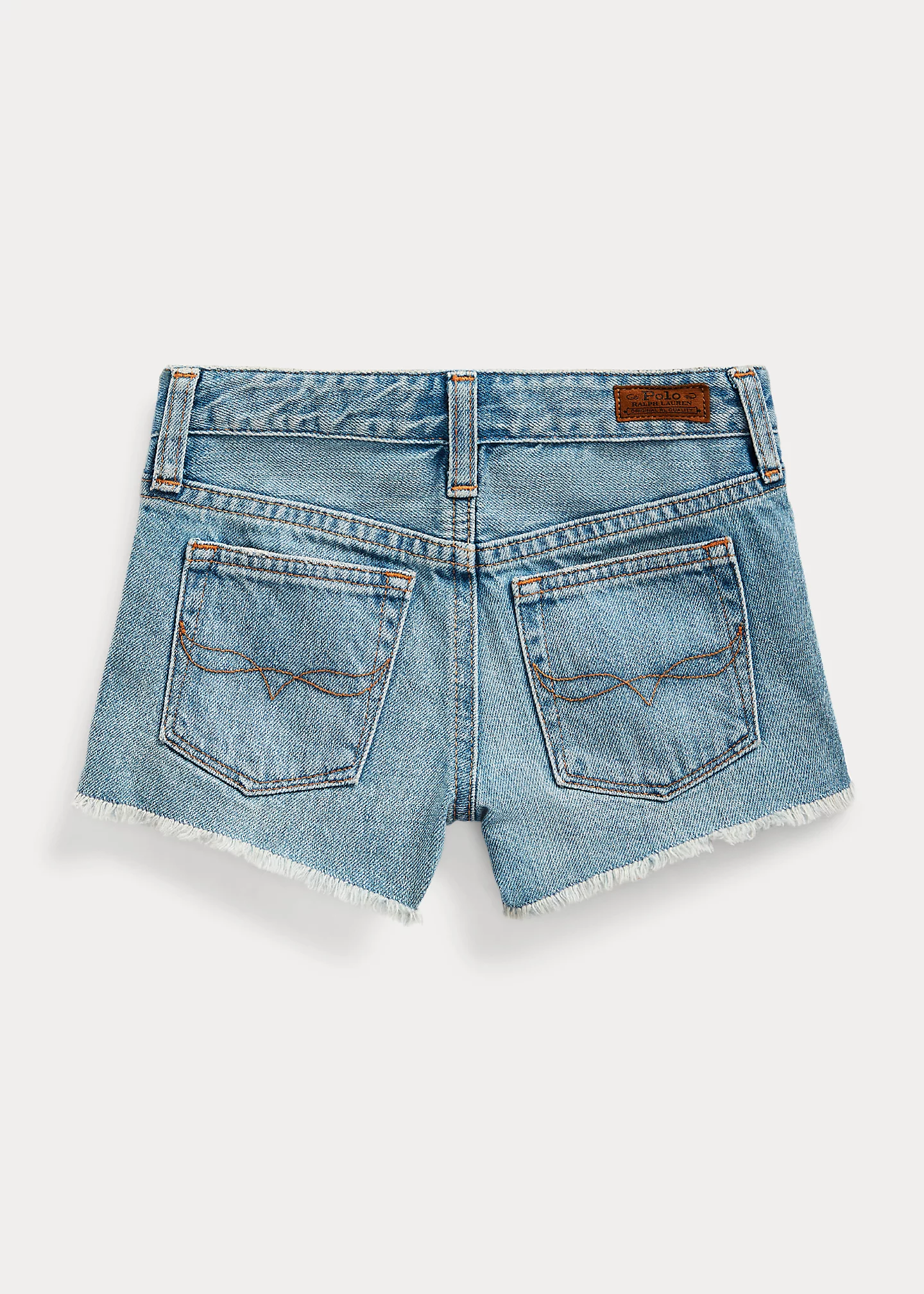 Frayed Cotton Denim Short