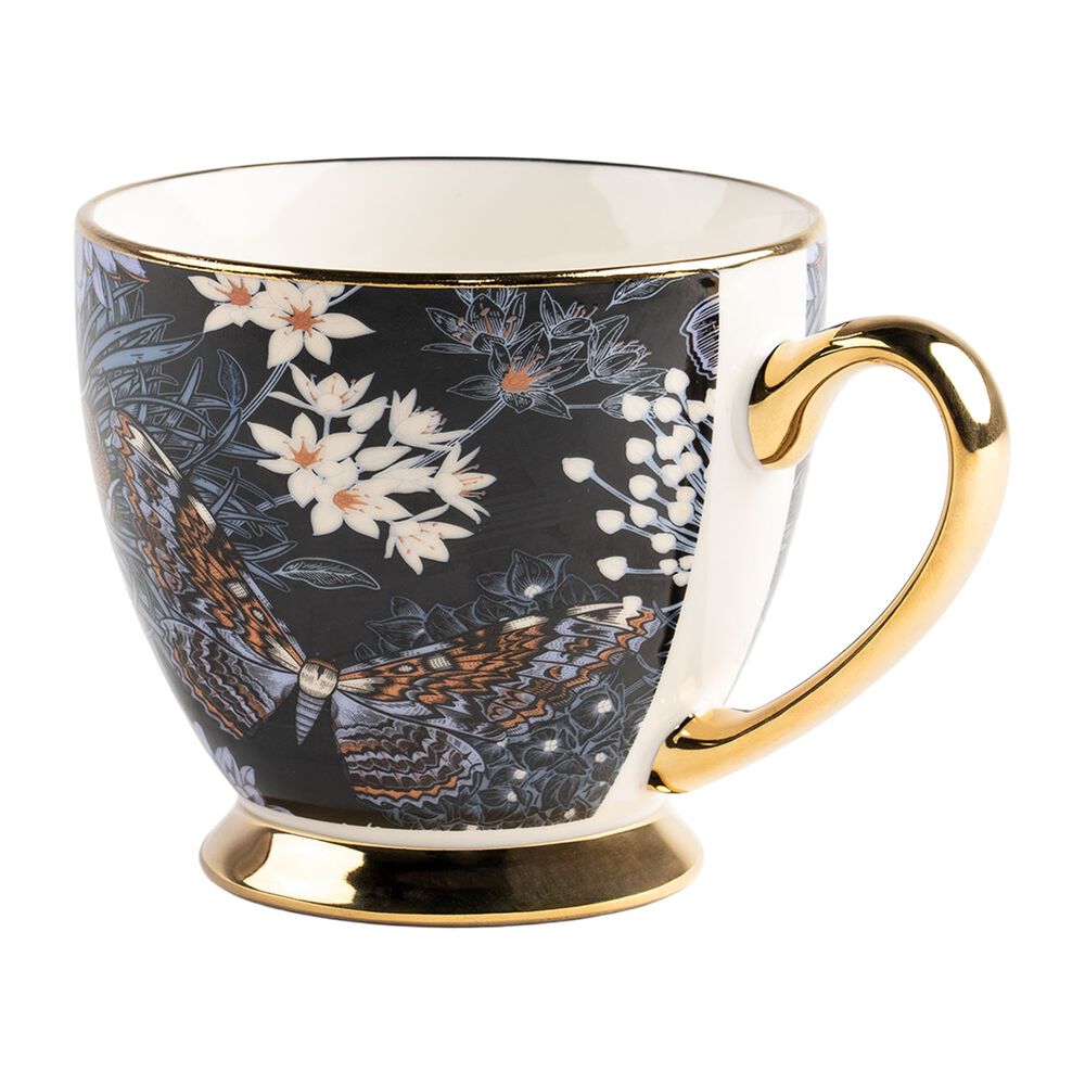 ALLIVIOKubek porcelanowy Allivio, 440 ml, z motylem, czarny