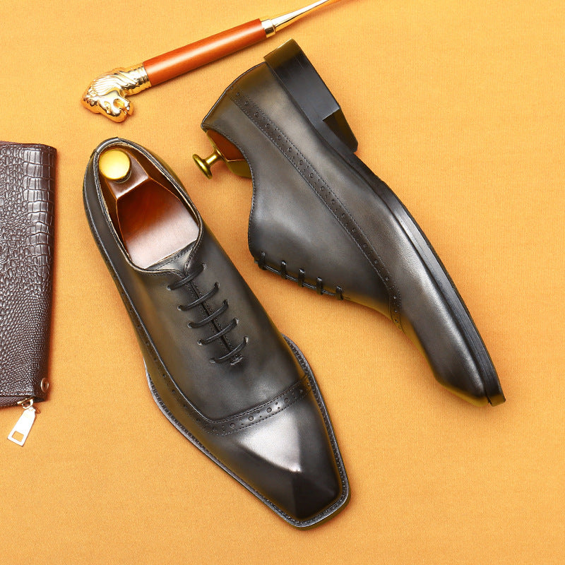 Formal Business Casual Carved Leather Shoes 68878