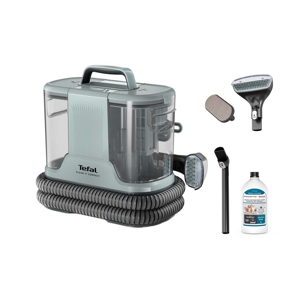 TEFAL Odkurzacz piorący Tefal Clean It Compact, przewodowy, z funkcją samoczyszczenia, zielony