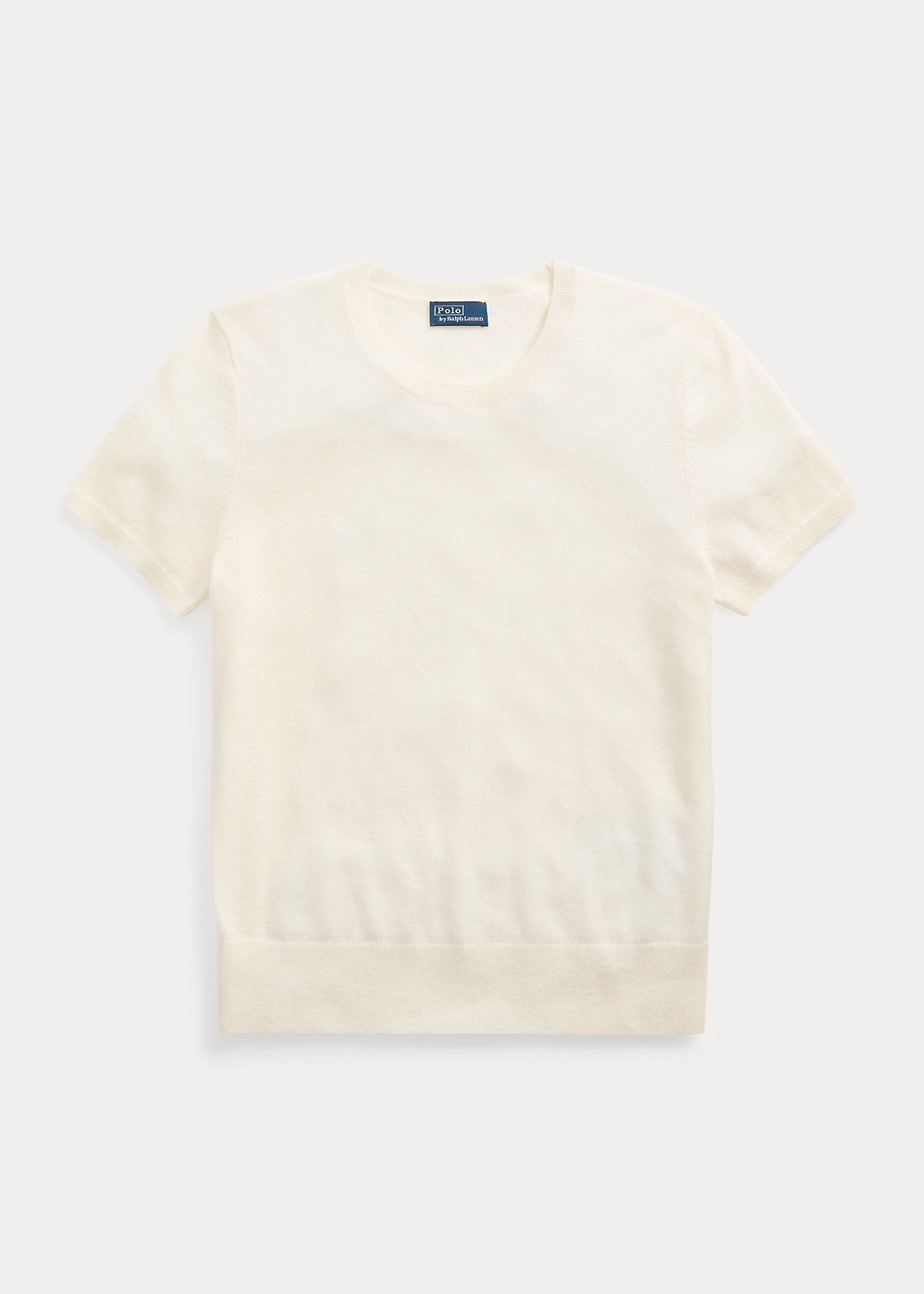 Cashmere Short-Sleeve Crewneck Sweater