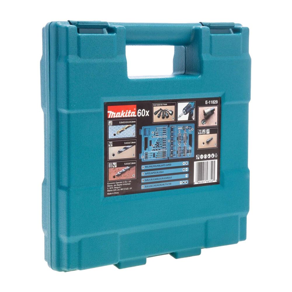 MAKITA Zestaw wierteł i bitów Makita E-11829, w walizce, 60 części