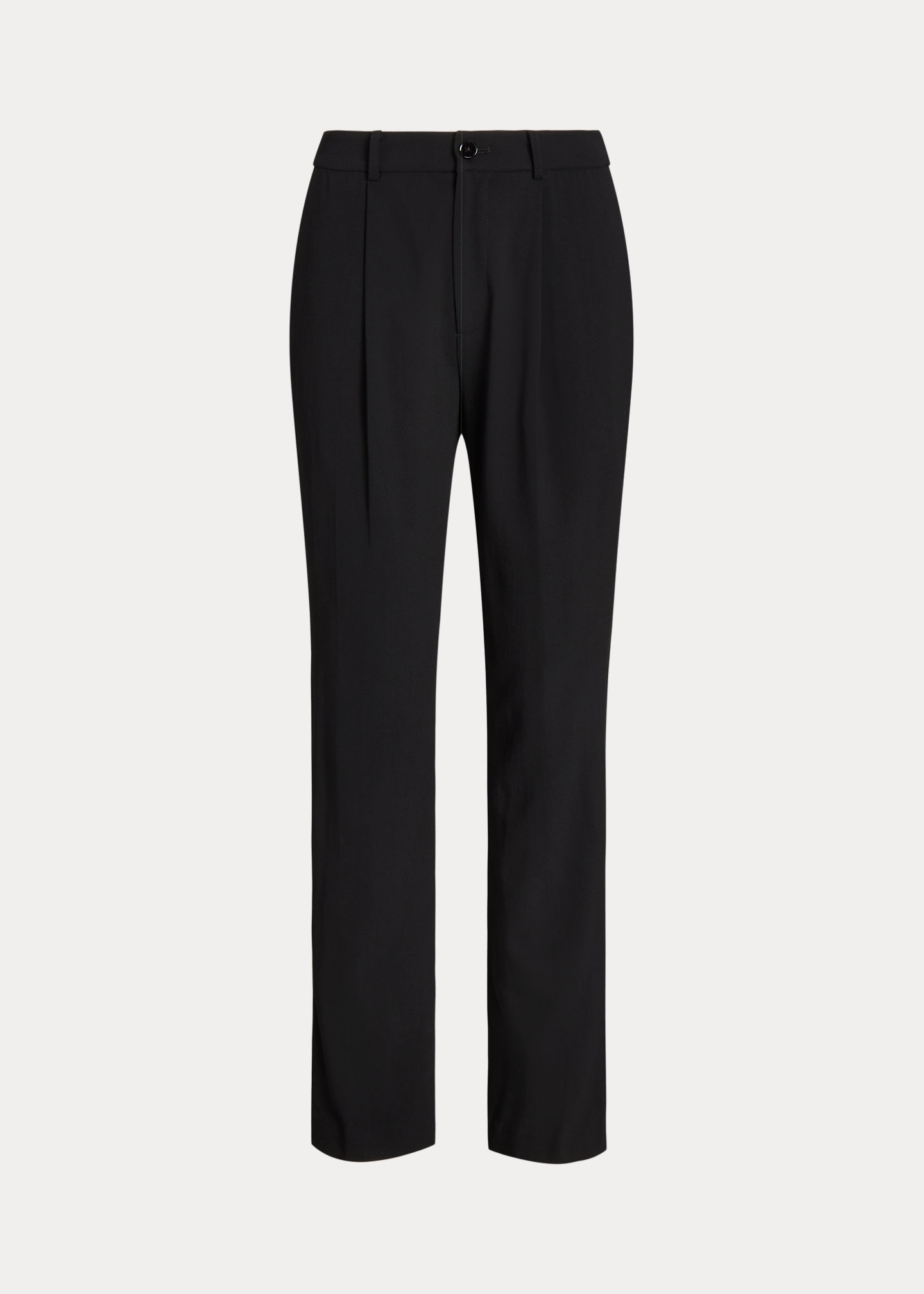 Satin-Stripe Wool Crepe Straight Pant