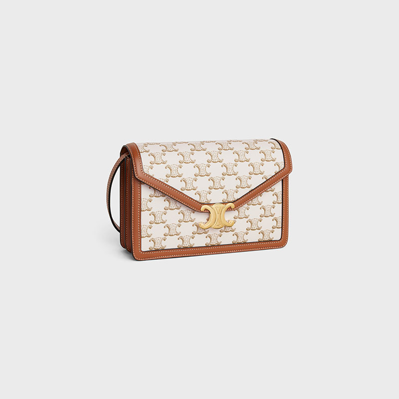 ENVELOPPE TRIOMPHE BAG IN TRIOMPHE CANVAS AND CALFSKIN