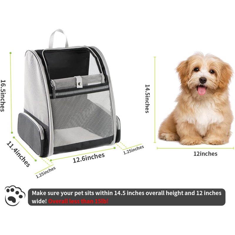 Bubble Backpack Pet Carriers for Cats and Dogs (Black)