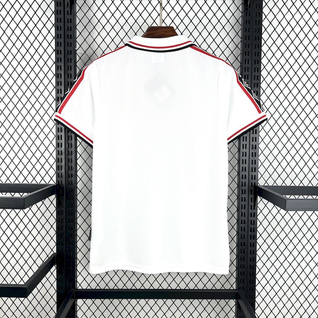 Manchester United Retro White Football Jersey Shirt 1998/99
