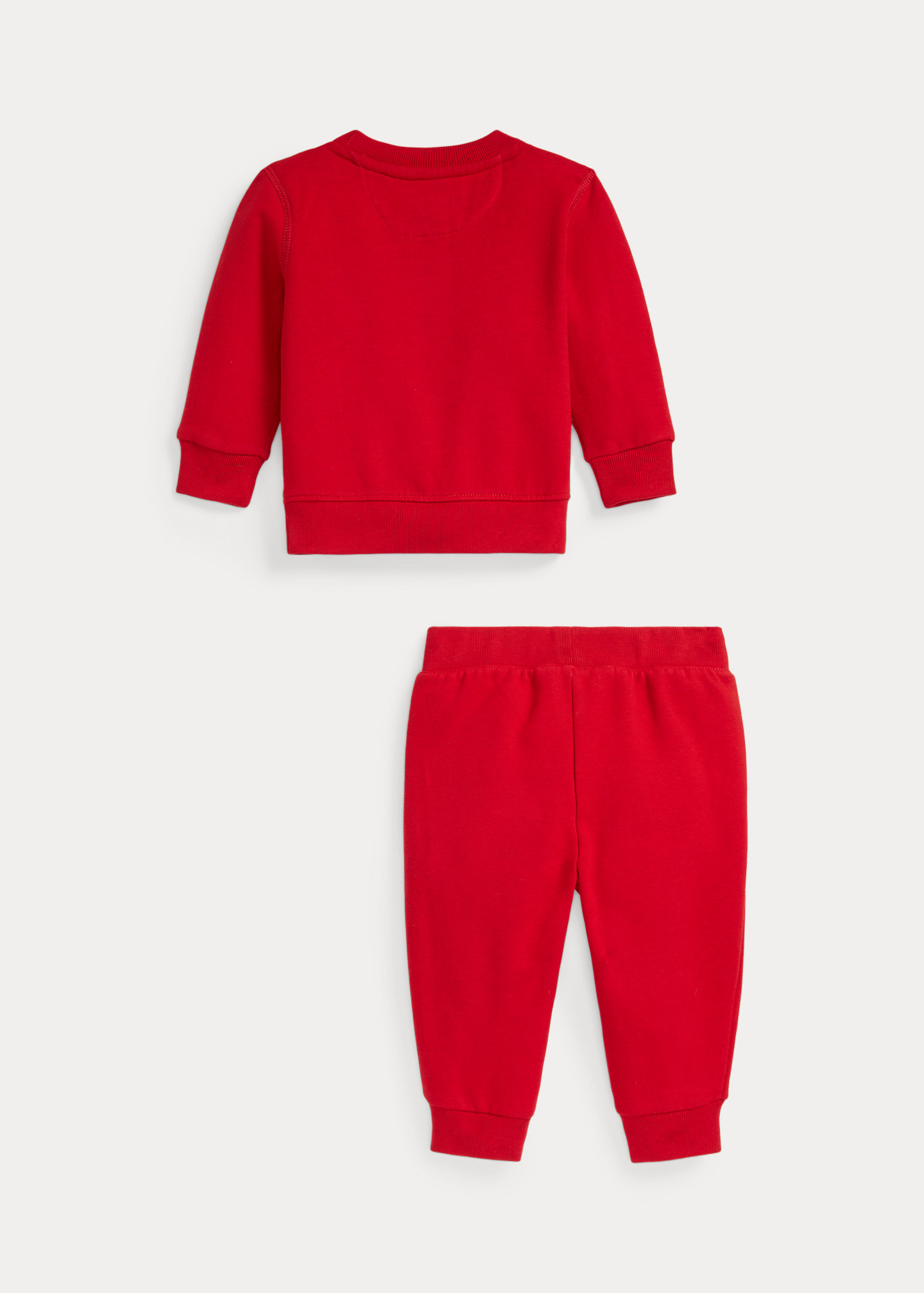 Plaid-Logo Fleece Sweatshirt & Pant Set