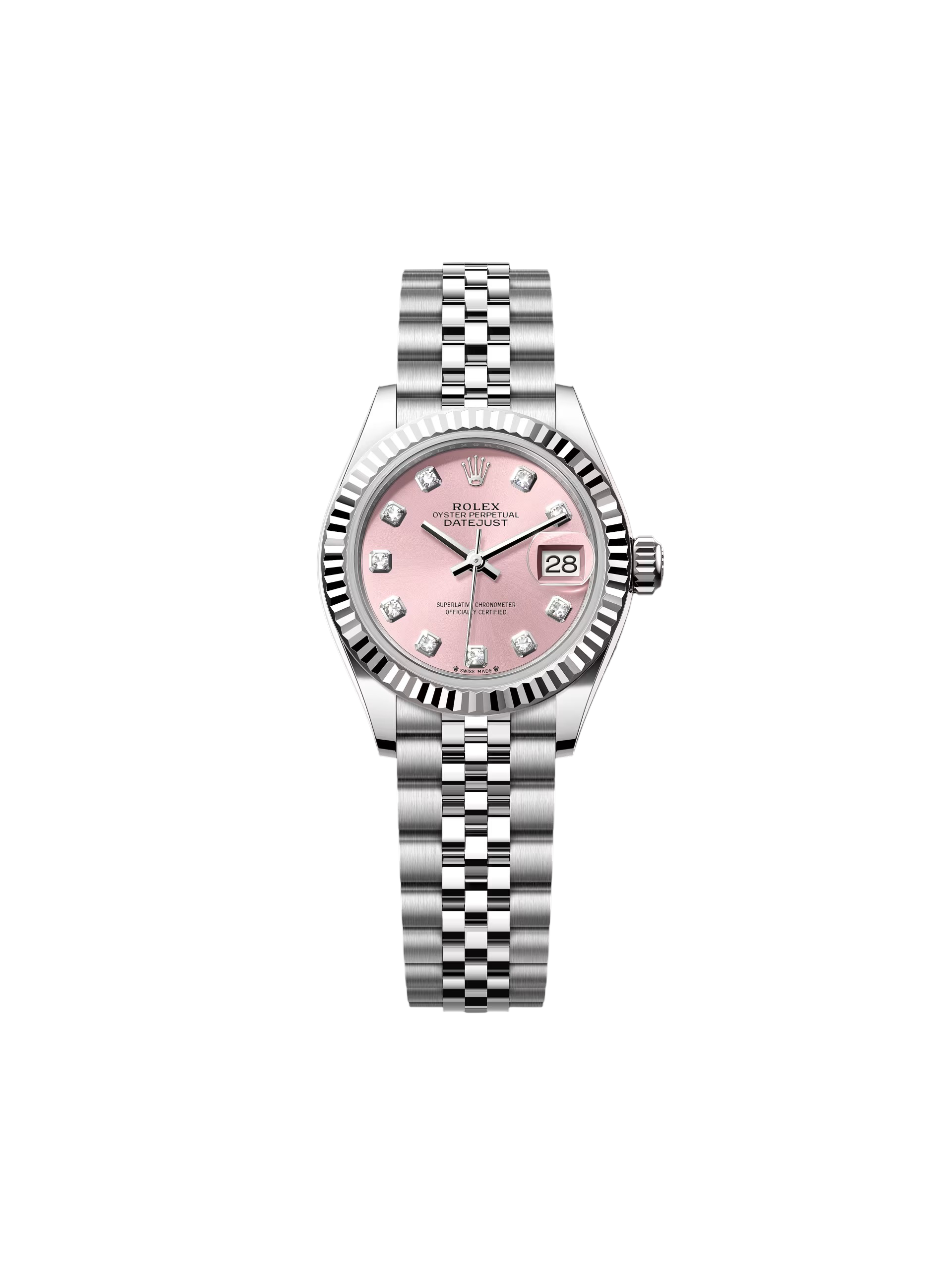 [2026 Mirror Grade]RLX Lady-Datejust 28mm 279174 Pink Diamond Dial Oyster Bracelet