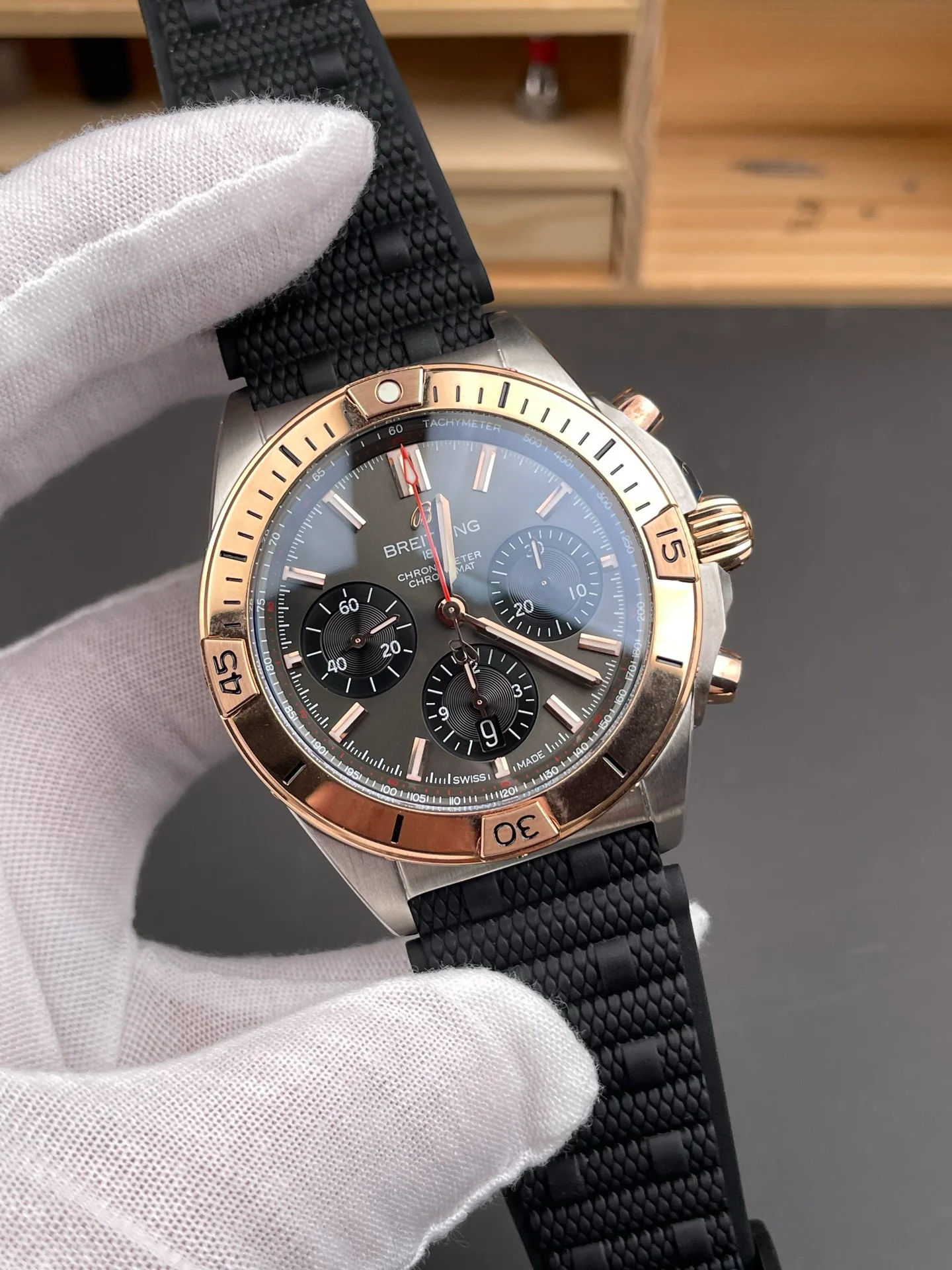 Chronomat B01 Two-tone Rose Gold Grey Dial