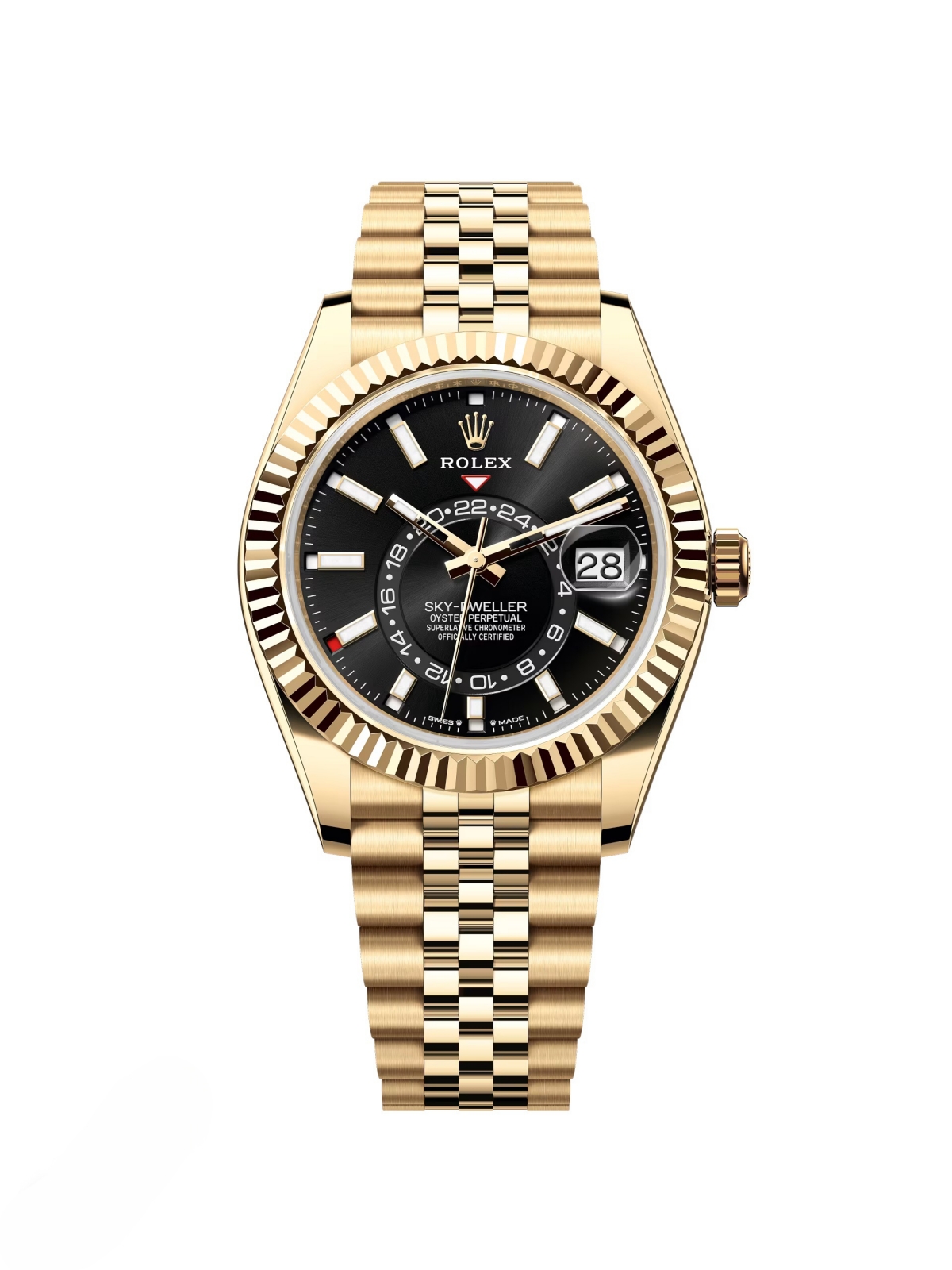 [2026 Mirror Grade]RLX  Sky-Dweller 42mm Yellow Gold Black Dial Jubilee - 336938