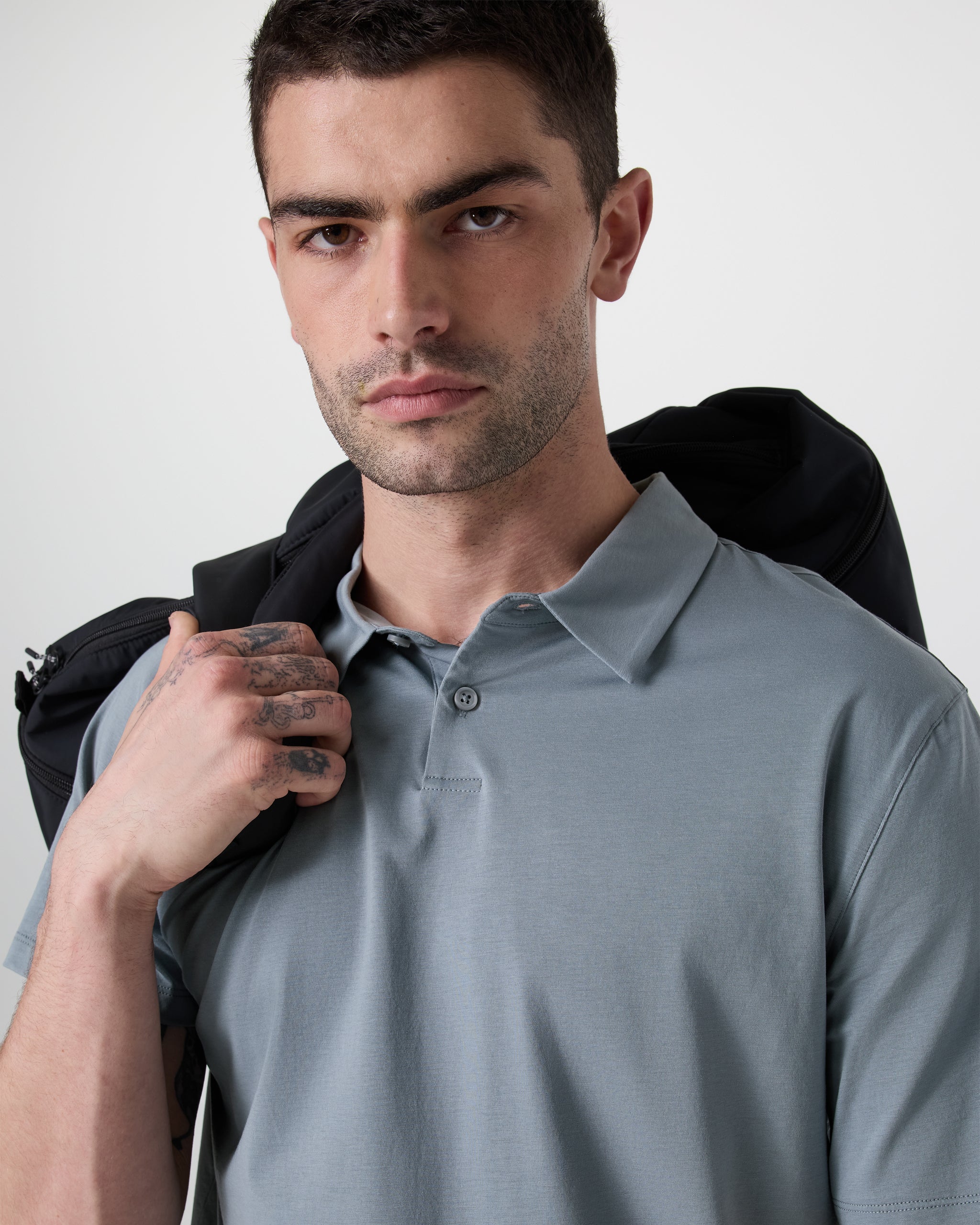 Short Sleeve Feather Polo
