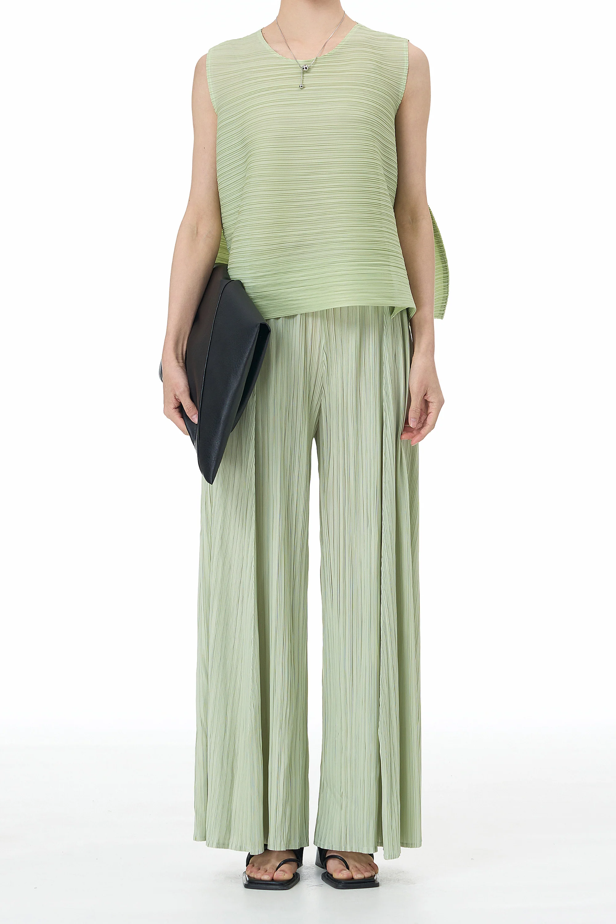 Aloe Mist Pleated Co-ord Set