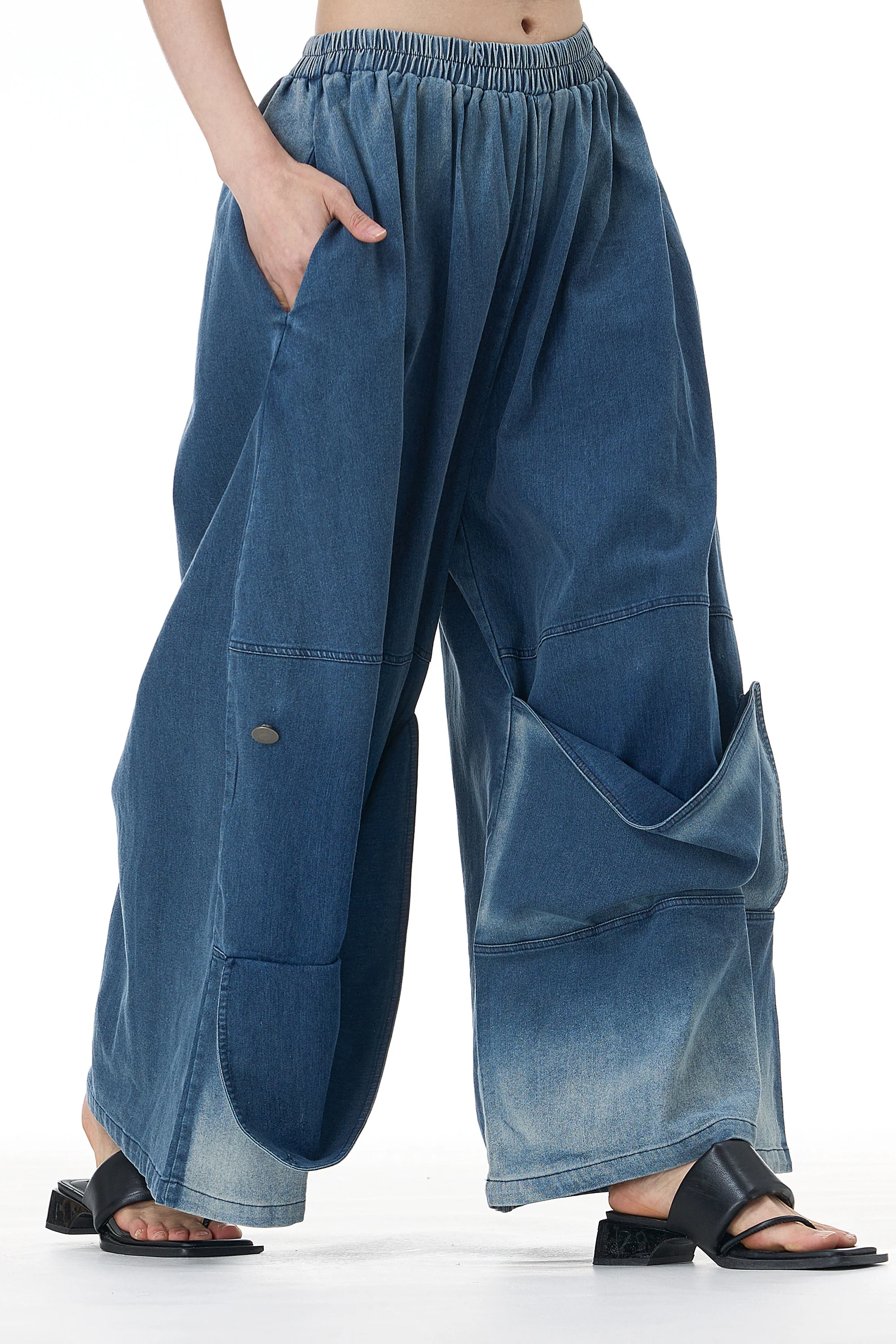 Lost Blue Washed Cargo Denim Pant