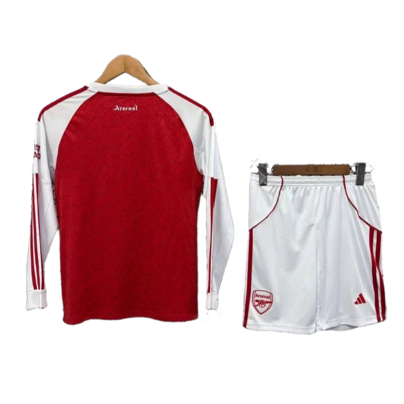 Arsenal 2025-26 Custom Home Long Sleeve Kids Football Kit & Jersey
