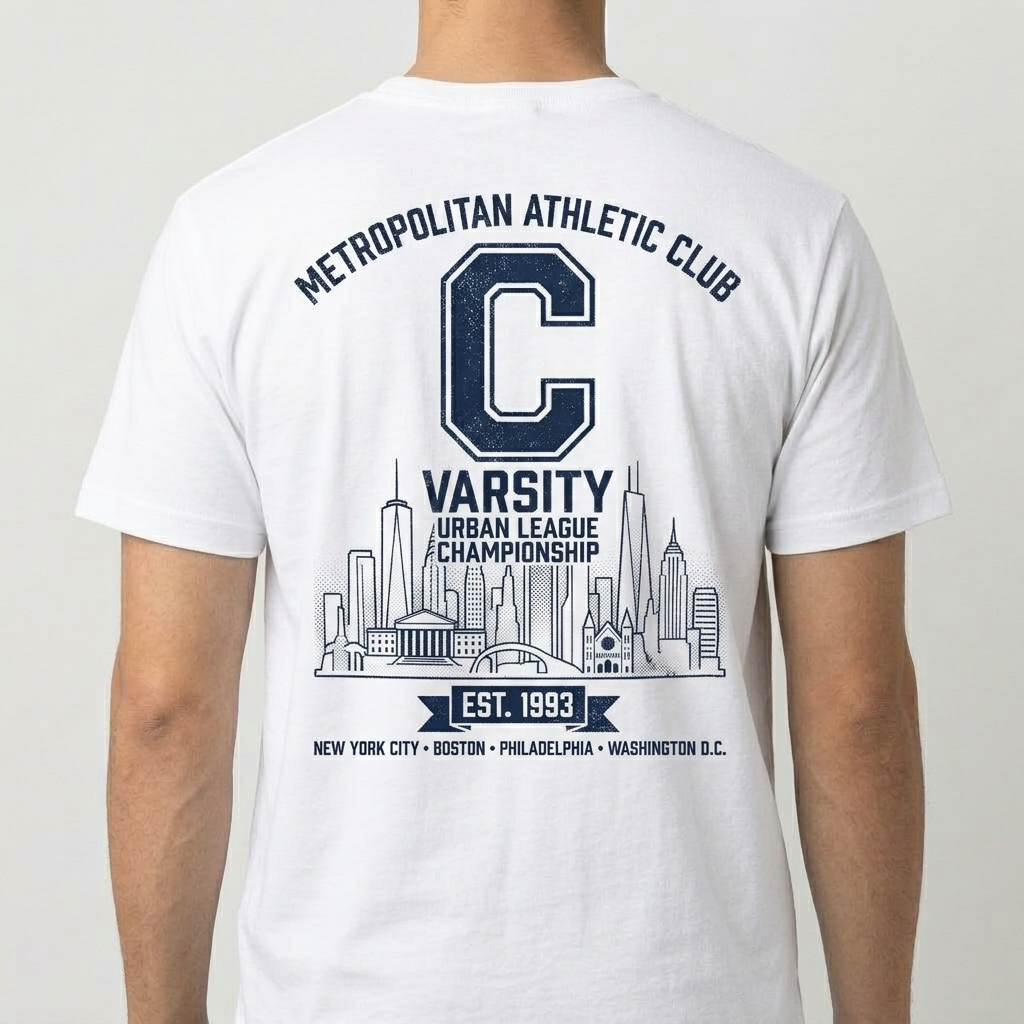 City Varsity Tee, Vintage Athletic Graphic T-Shirt, Unisex Streetwear Shirt CityTee7