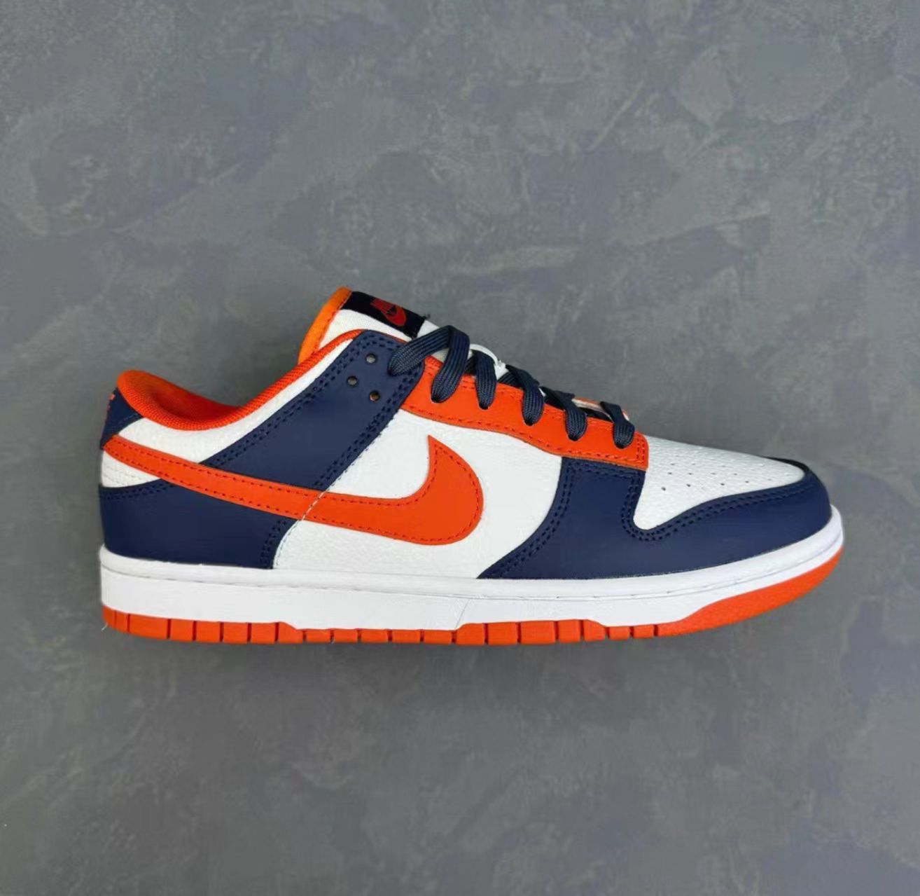 Nike Dunk Low White Navy Orange Suede