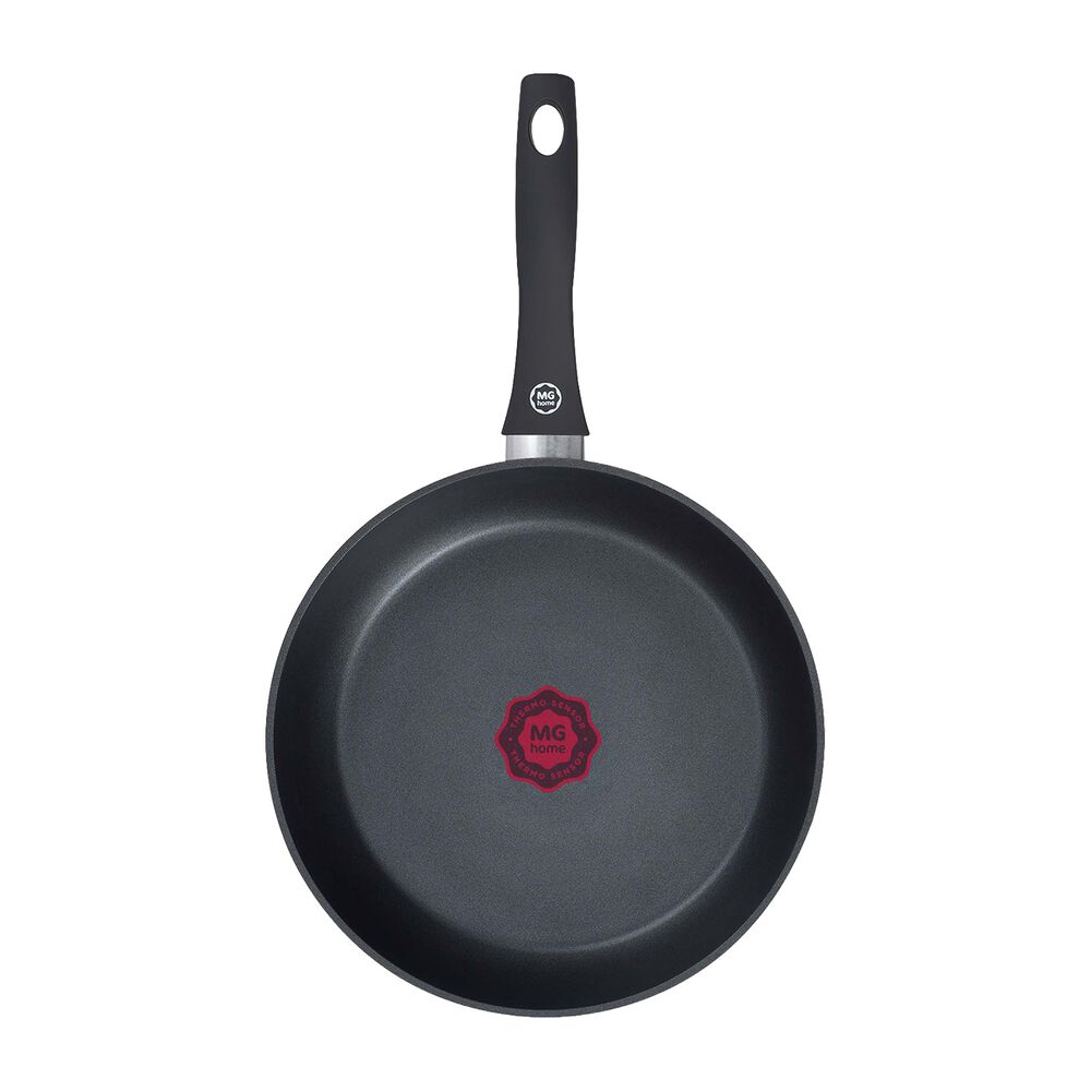MG HOME Zestaw patelni aluminiowych MG Home Thermo Sensor, ze wskaźnikiem nagrzania, 2 elementy, czarne
