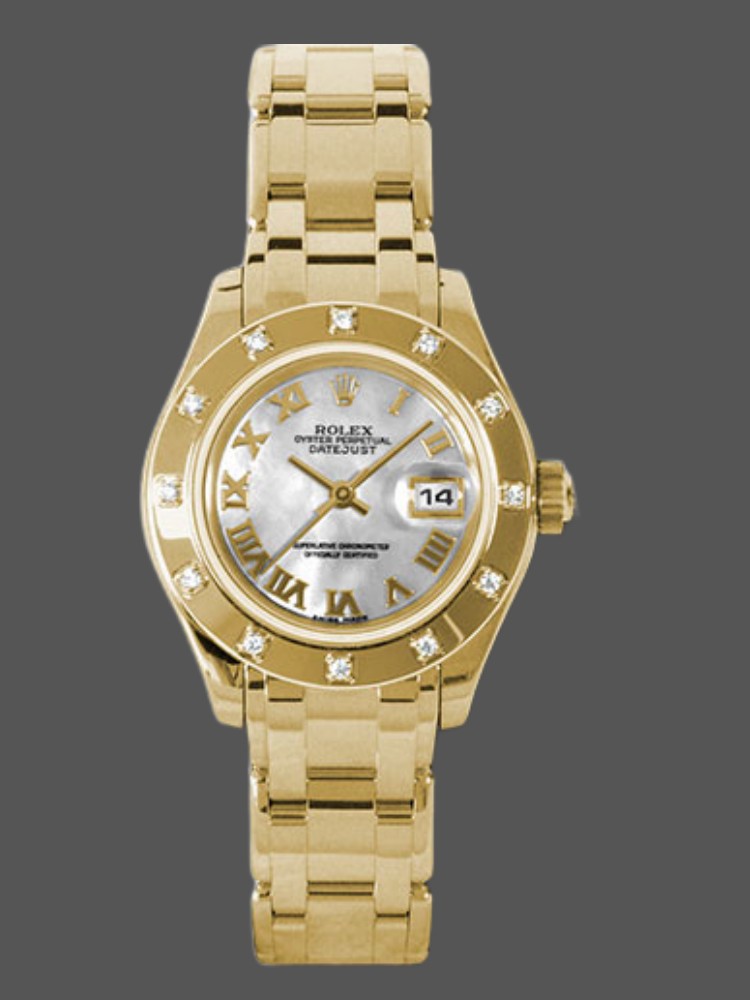 [2026 Mirror Grade]Rolex Pearlmaster 80318 White MOP Dial 29MM Lady Replica Watch