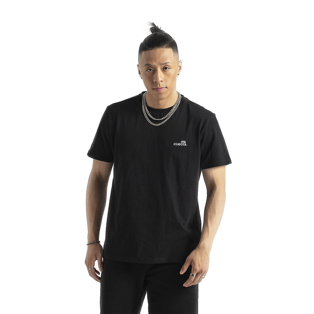 KUBOTA T-shirt męski, czarny, bawełna