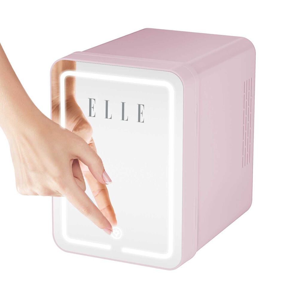ELLE Minilodówka na kosmetyki Elle Home, z lusterkiem LED, 4 l, różowa