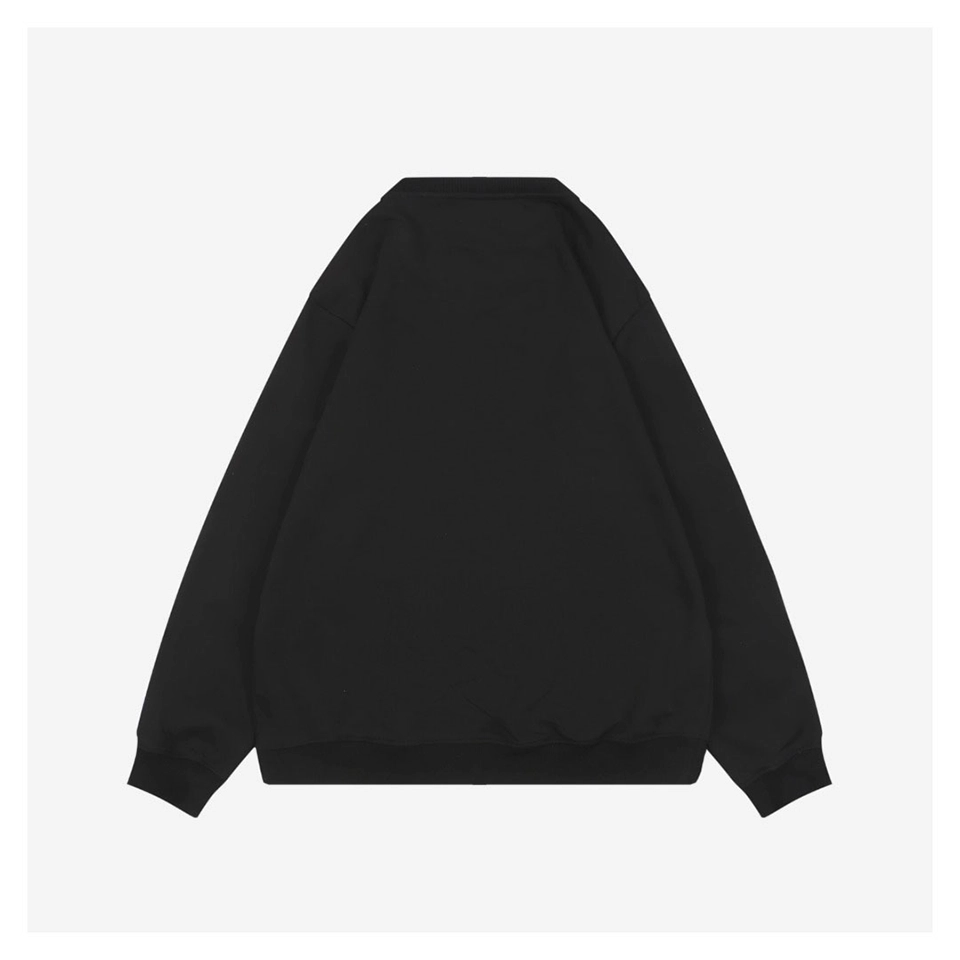 F Chest Patch Black Crewneck Sweatshirt