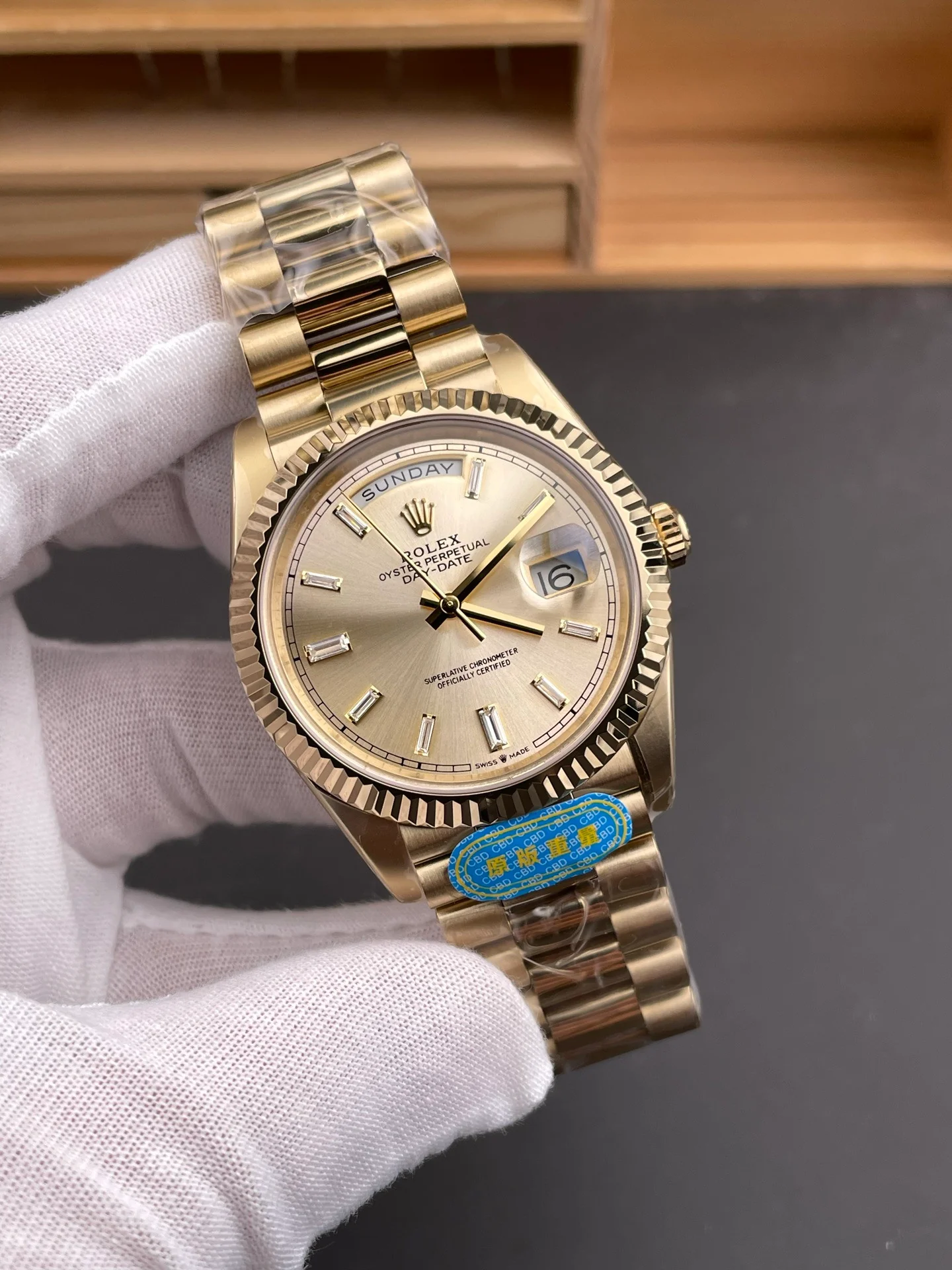 Full Gold Day-Date Yellow Diamond Bezel