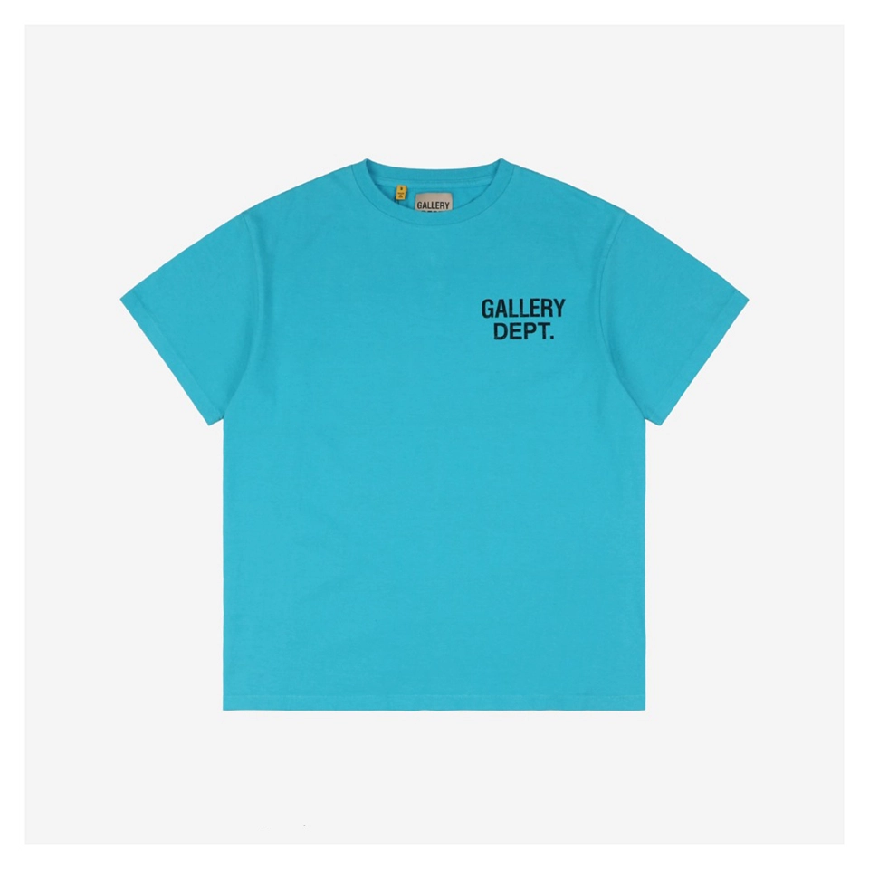 Gallery Dept Hollywood Logo Print Lake Blue T-Shirt