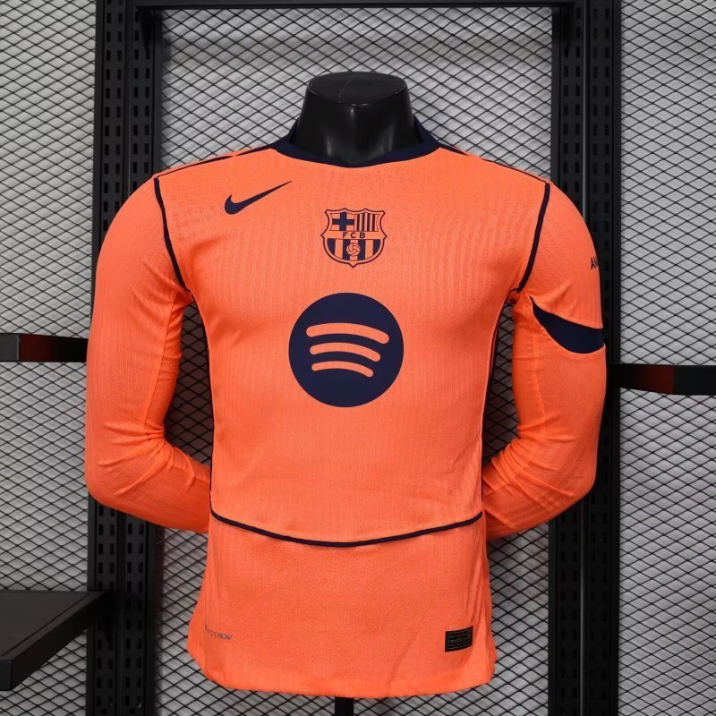 Authentic Soccer Jersey Barcelona Third Away Long Sleeve Shirt 2025/26