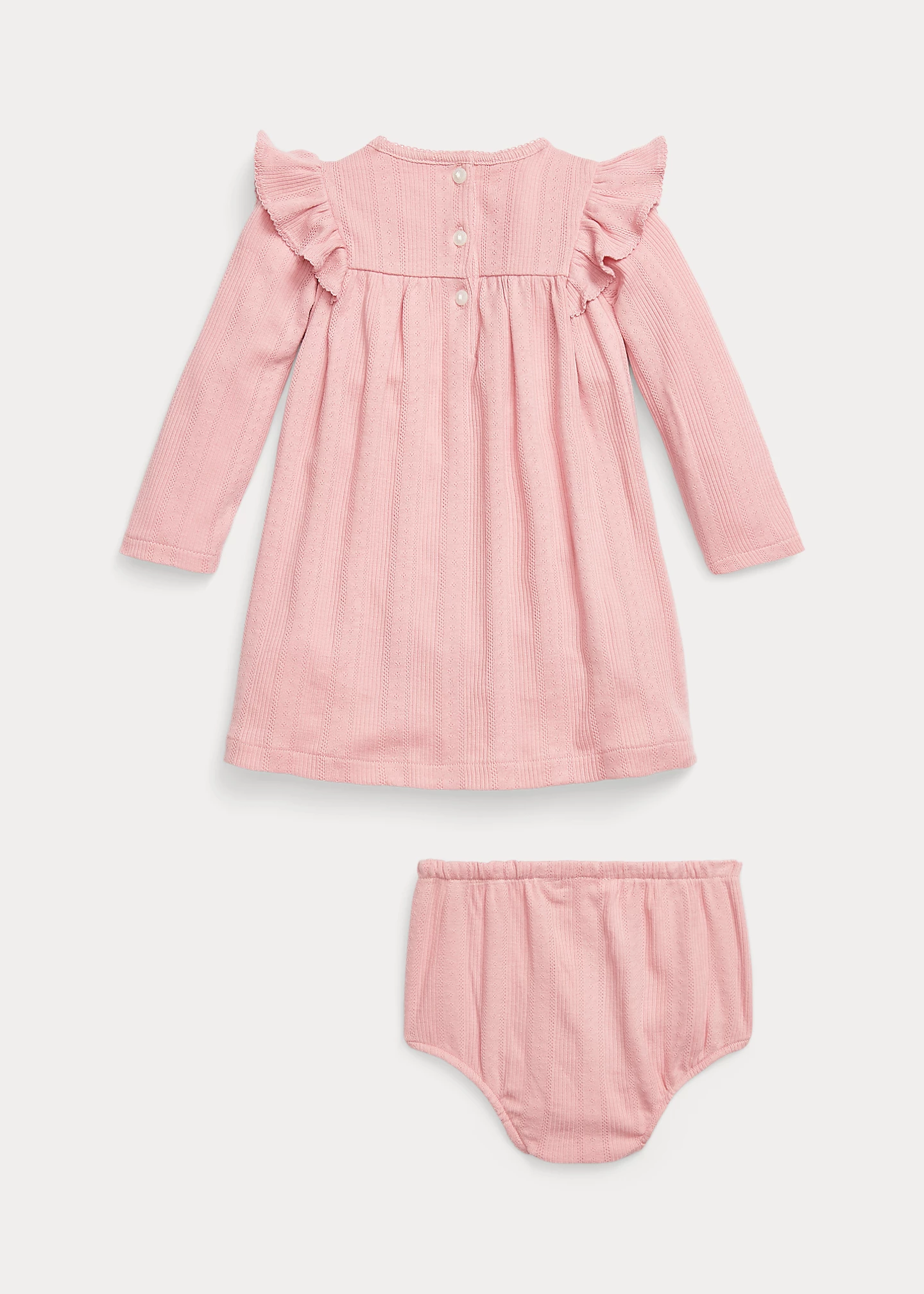 Ruffled Pointelle Cotton Dress & Bloomer