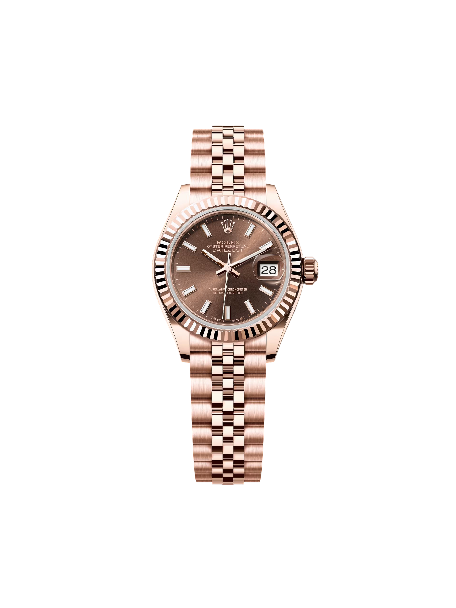 [2026 Mirror Grade]RLX Lady-Datejust 28mm 279175 Chocolate Dial President Everose Gold