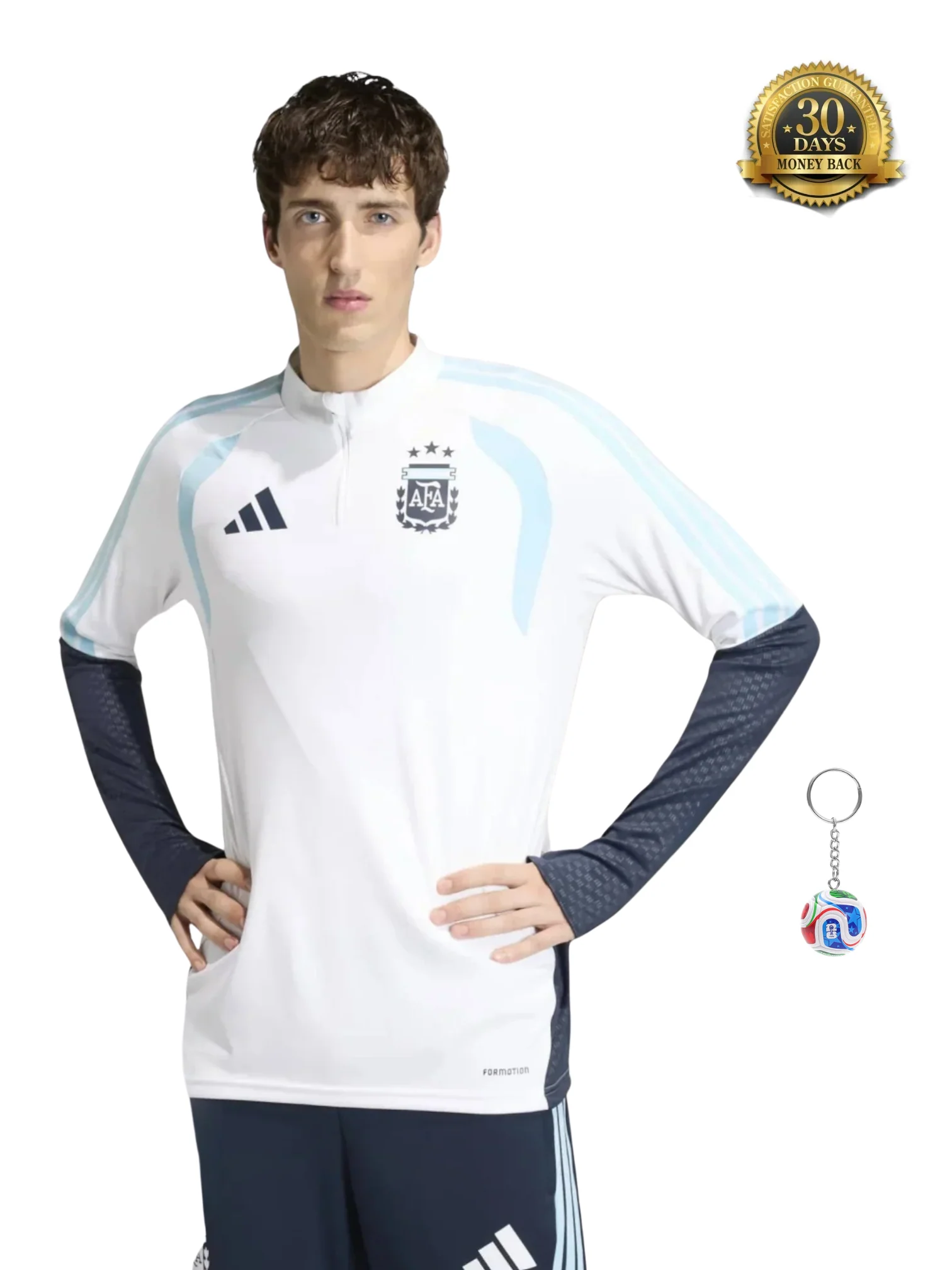 Argentina World Cup 2026 Half-Zip Training Suit Set White