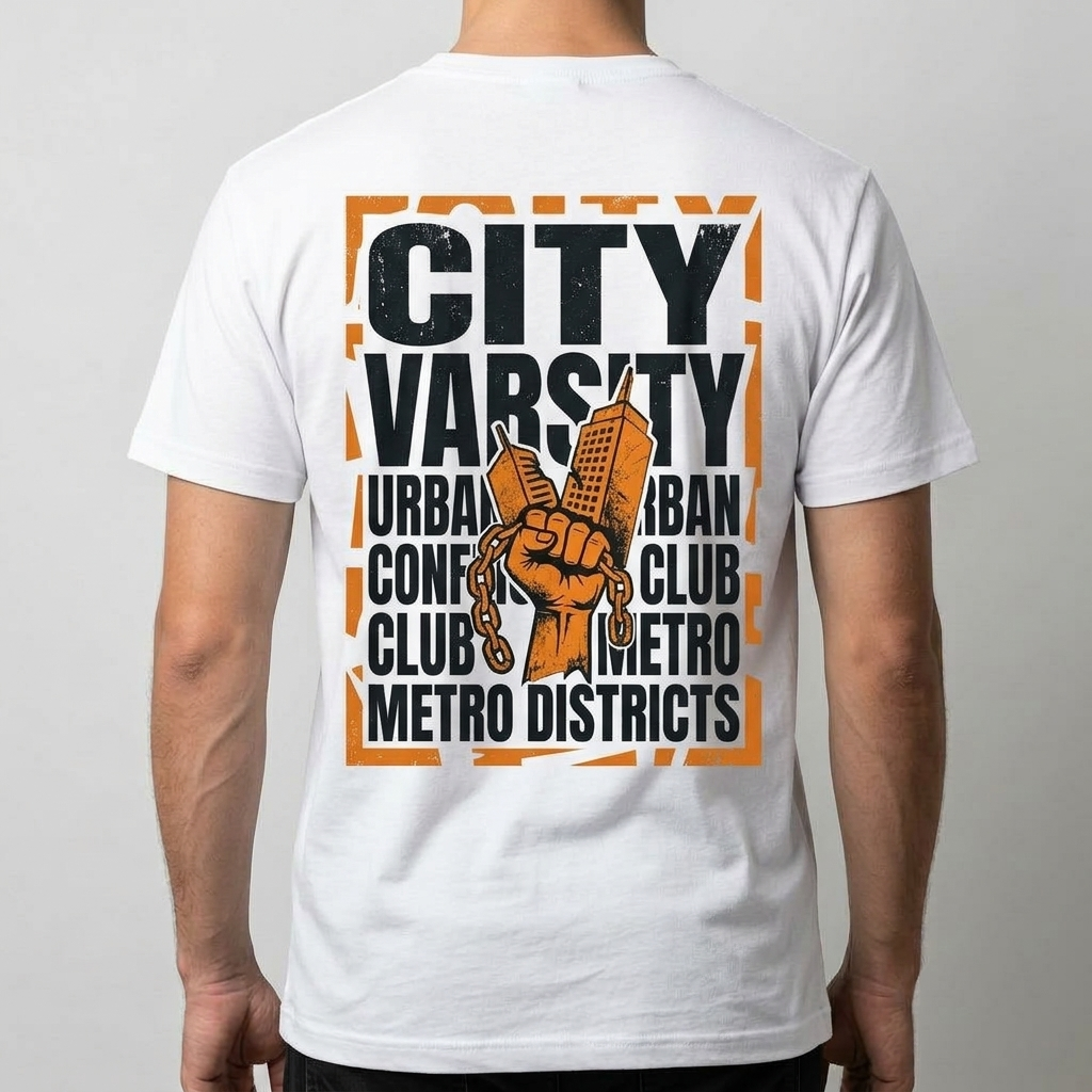 City Varsity Tee, Vintage Athletic Graphic T-Shirt, Unisex Streetwear Shirt CityTee2