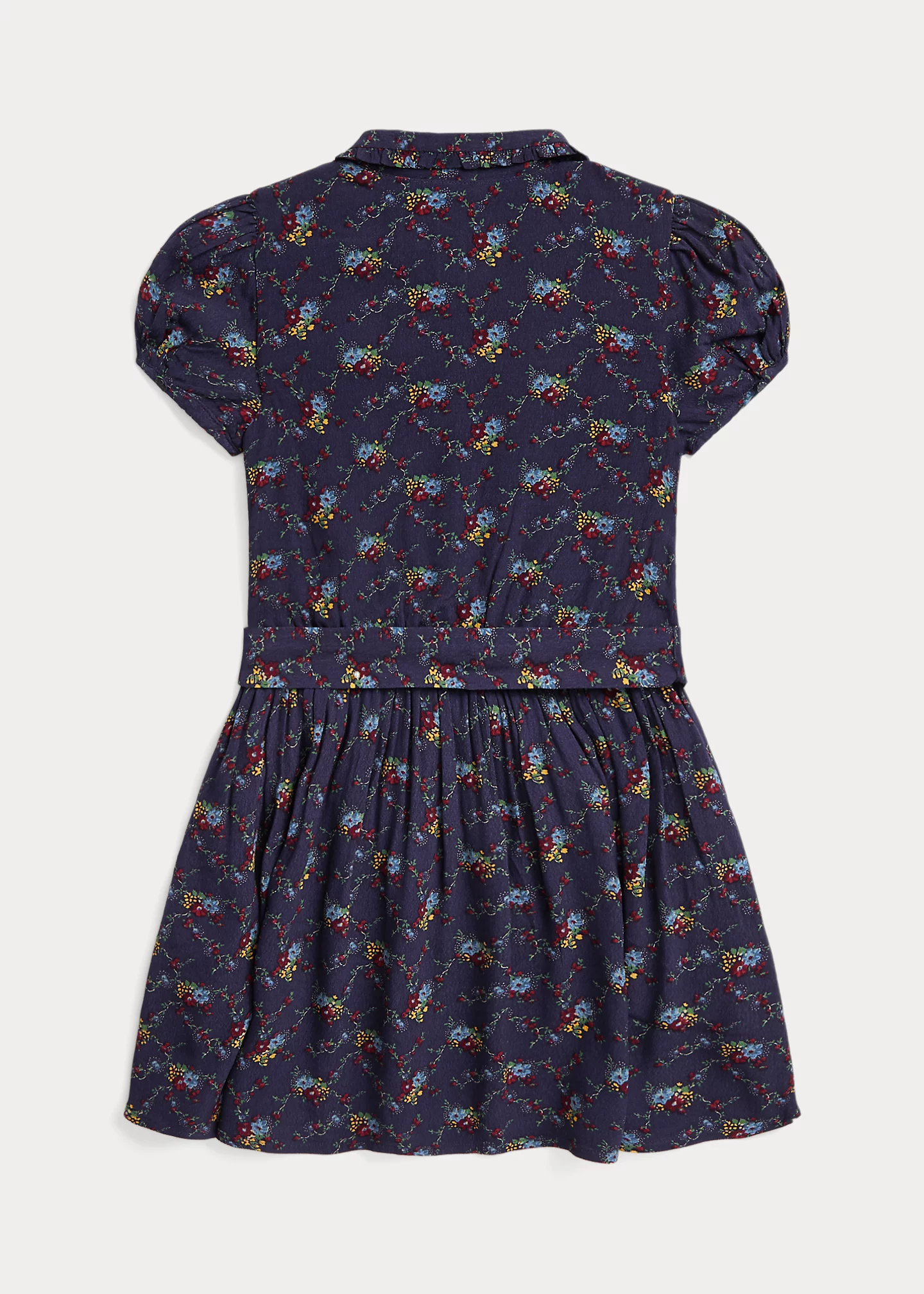 Floral Pintucked Crepe Dress
